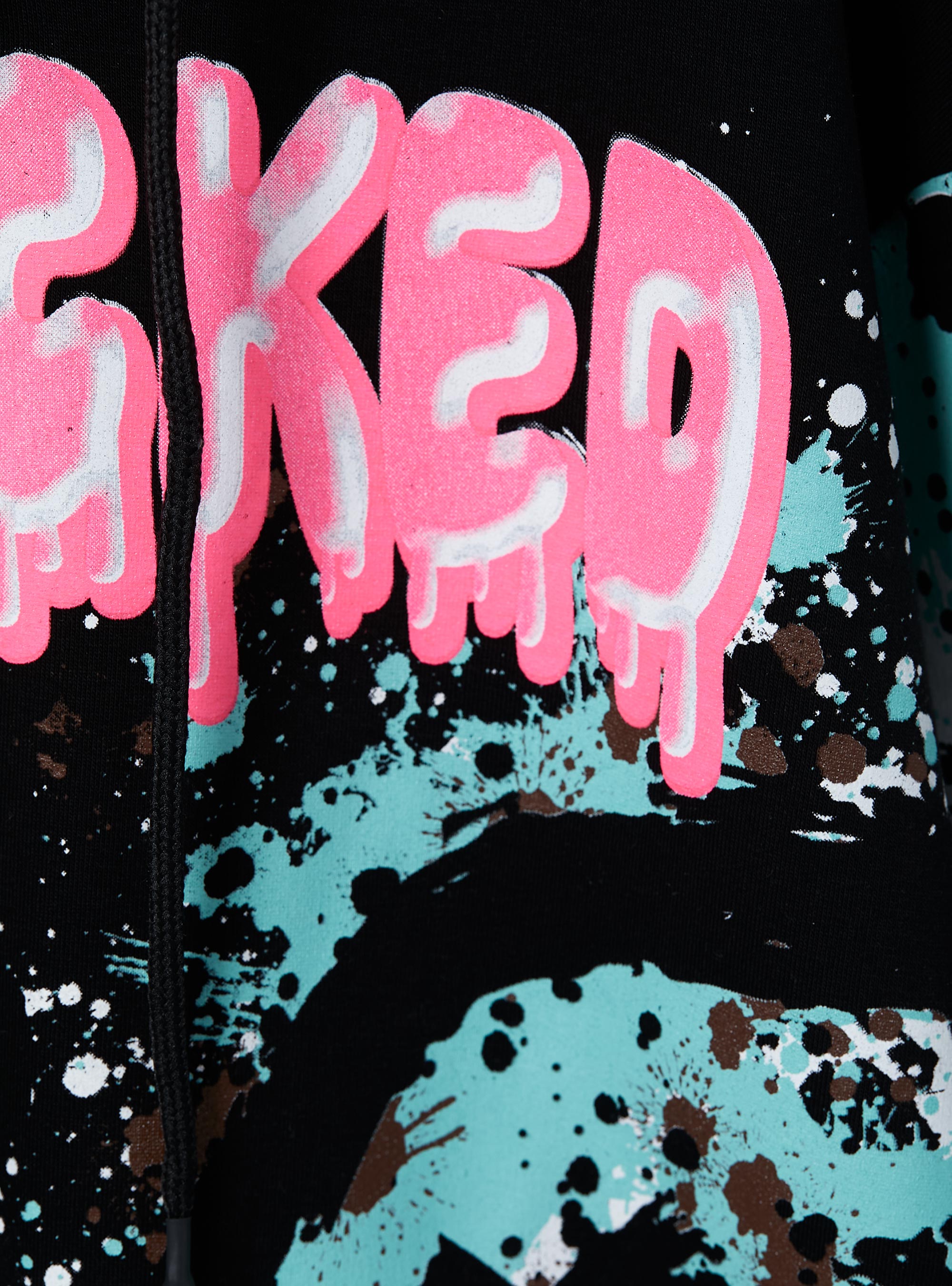 Sweatshirt with Cracked print, BK1 BLACK