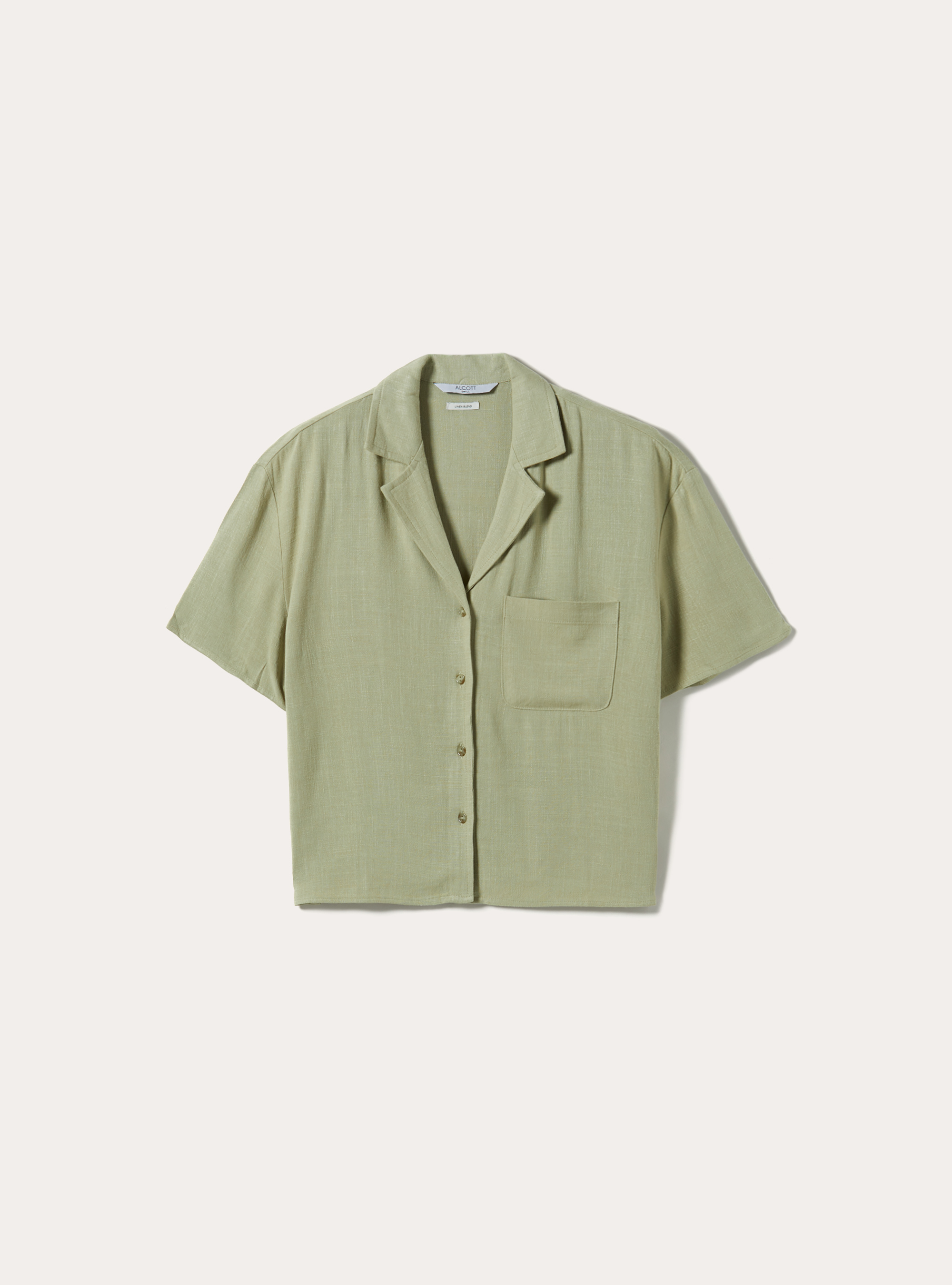 Linen blend cropped shirt, KY3 KAKY LIGHT