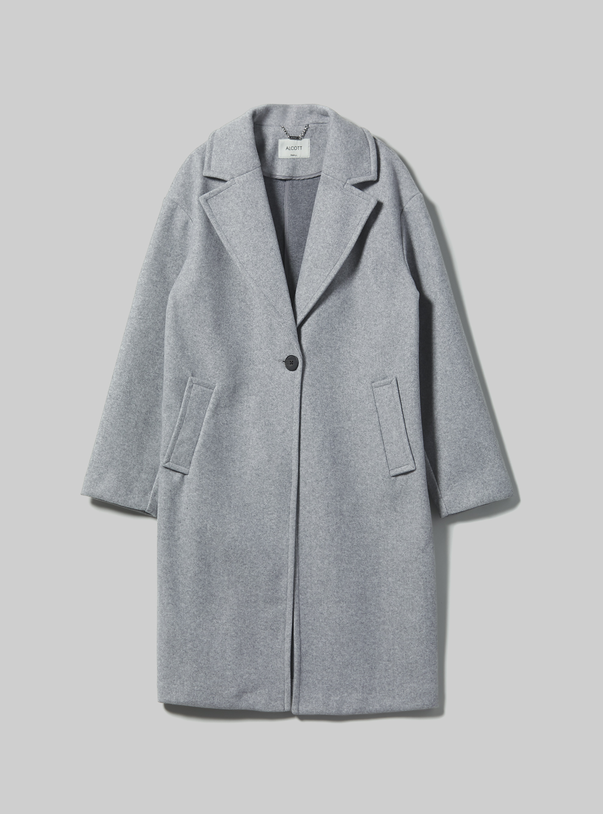 Abrigo de punto de gasa de color liso, MGY2 GREY MEL MEDIUM