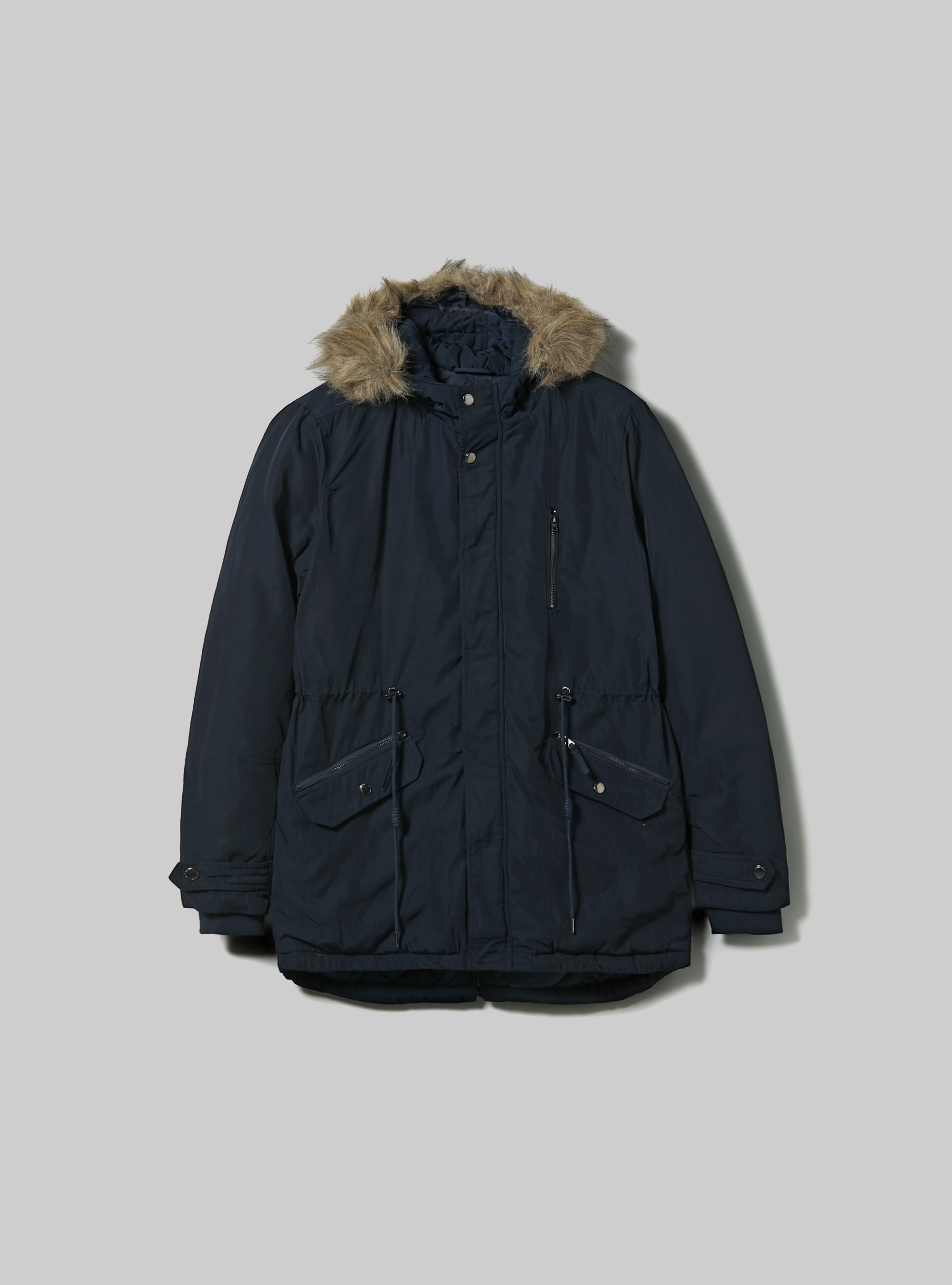 Hooded padded parka, AZUL MARINO