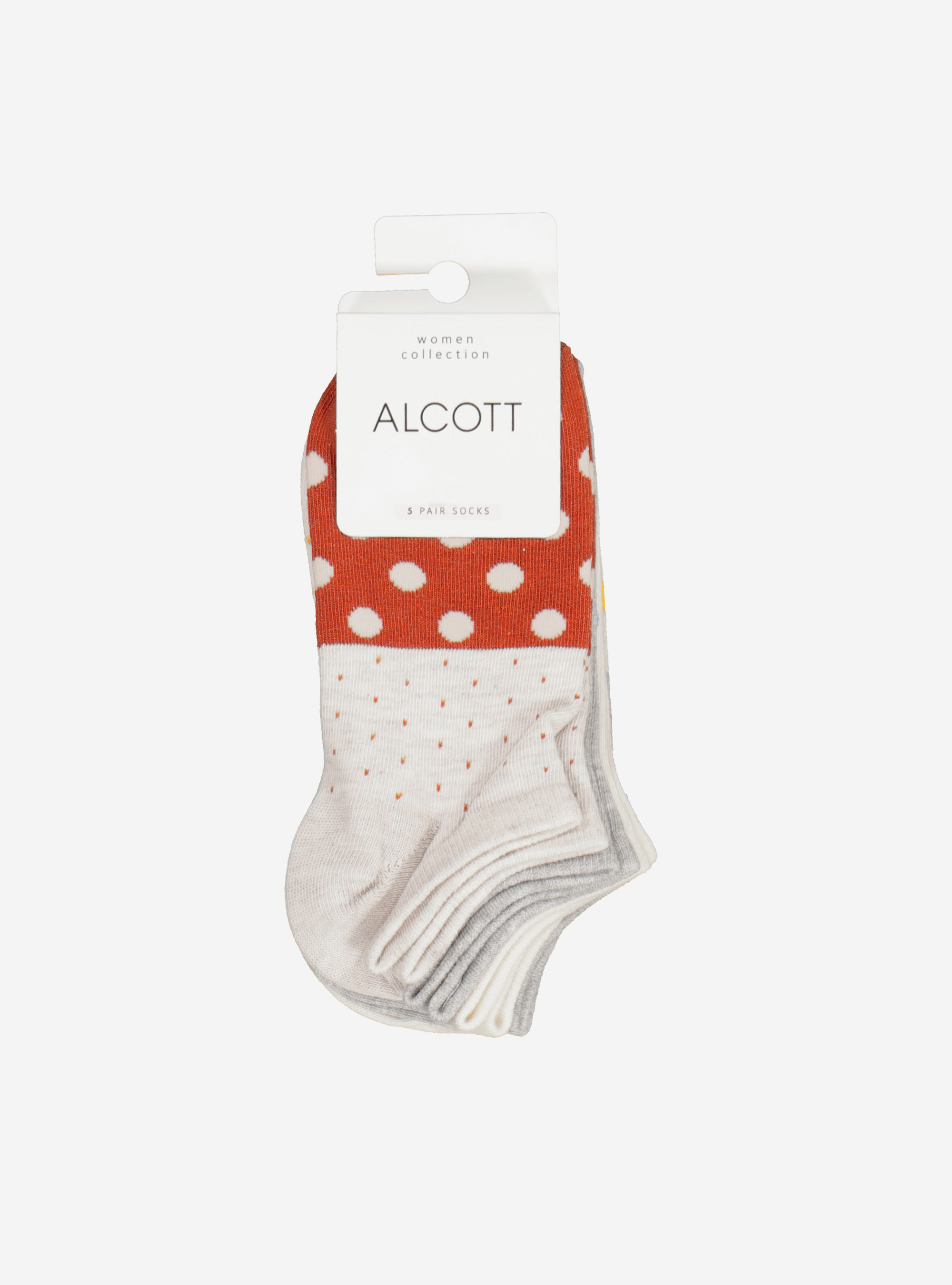 Pacco di 5 paia di calzini corti a fantasia, MULTICOLORE