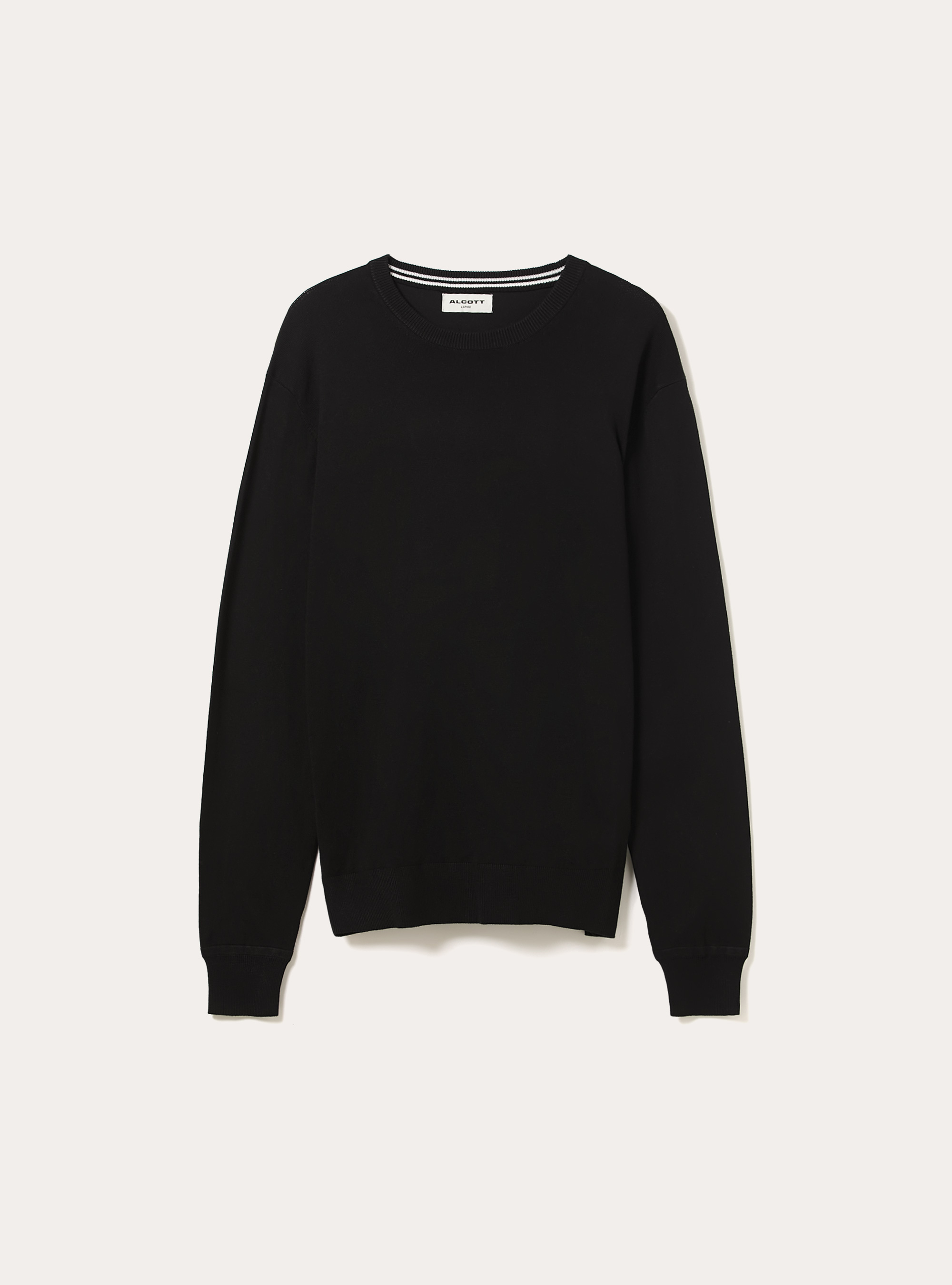 Pull &agrave; col rond en viscose durable Ecovero, BK1 BLACK
