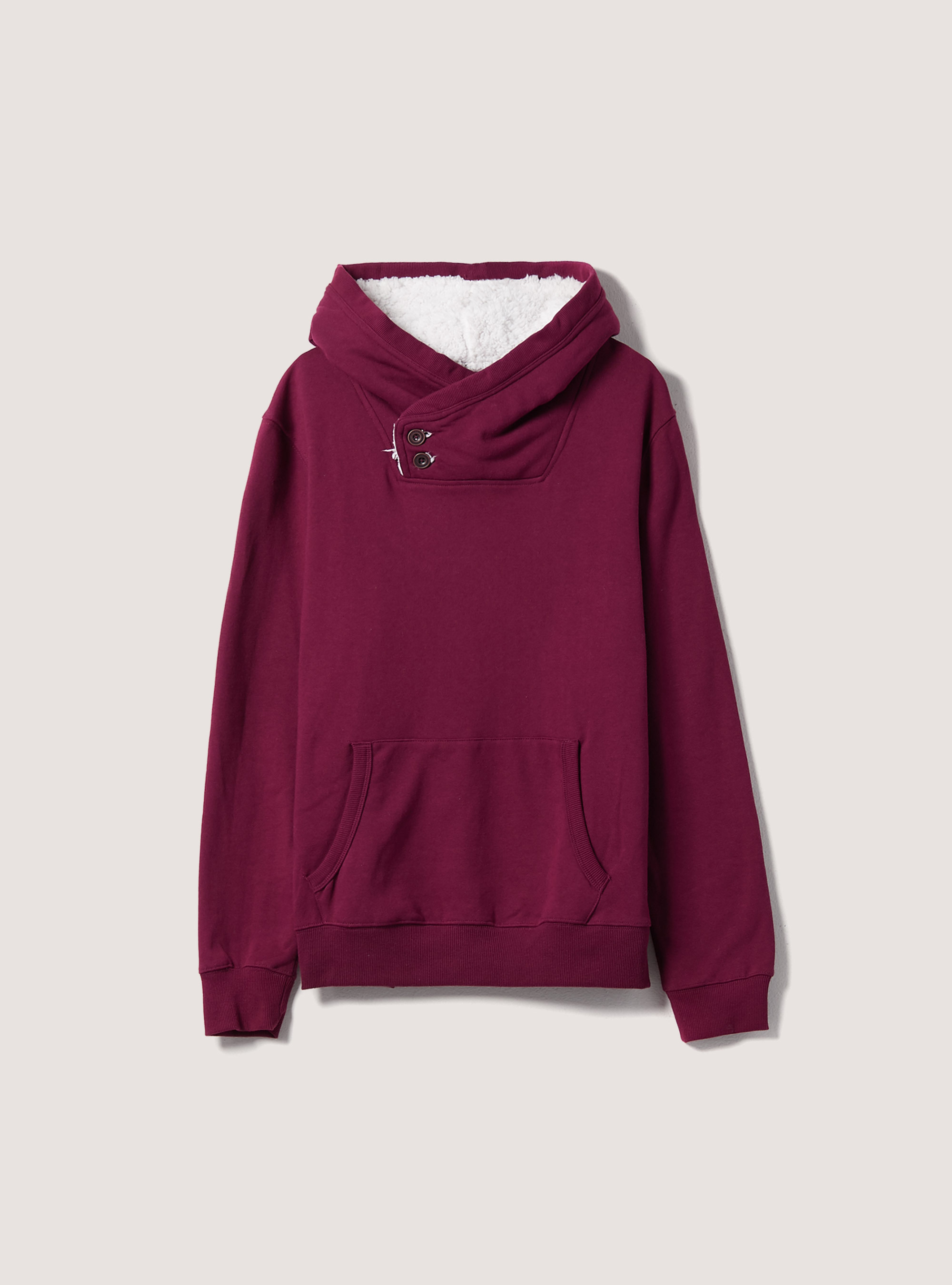 Kapuzenpullover aus Kunstfell, BO2 BORDEAUX MEDIUM