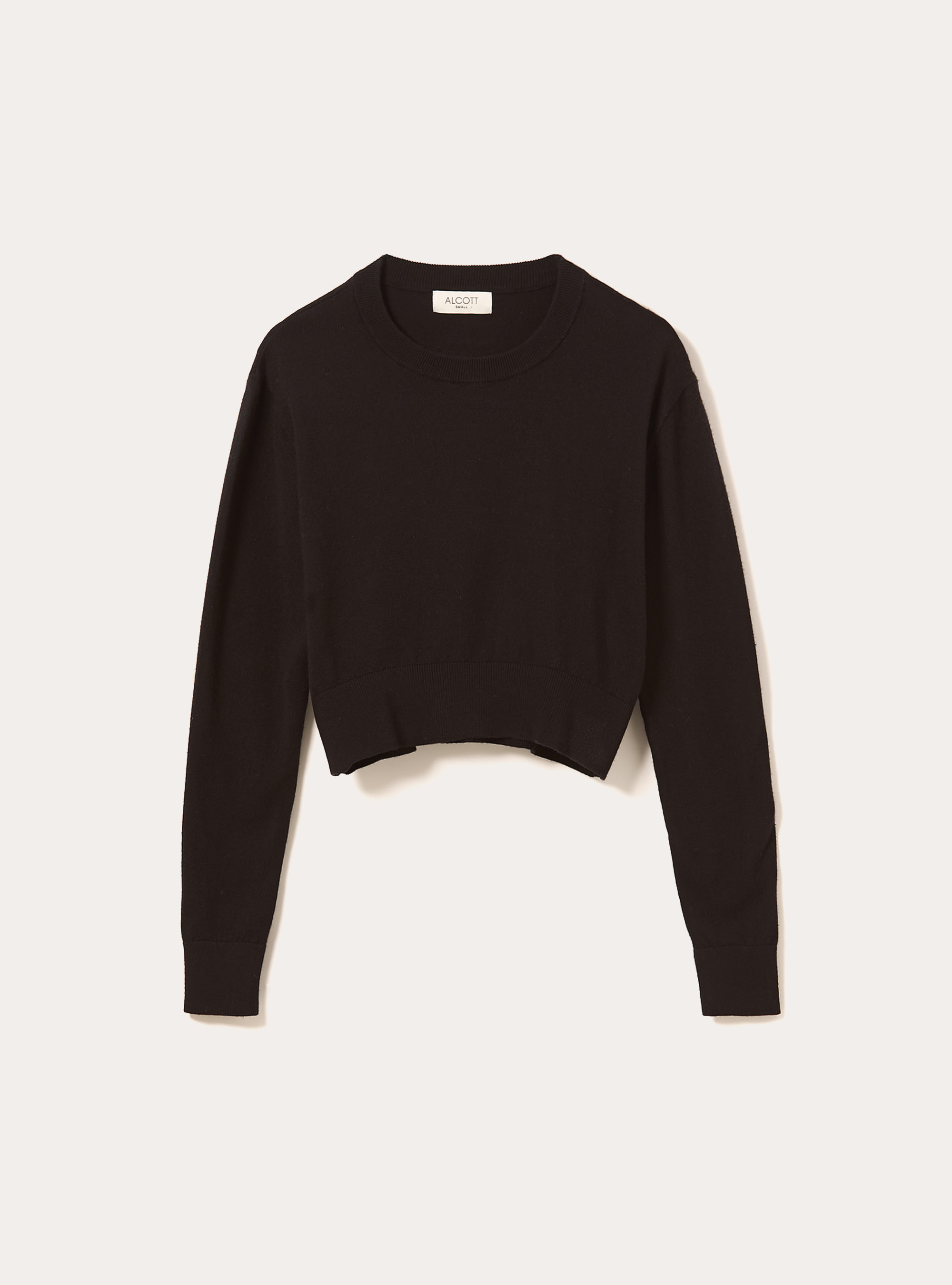 Boxy fit crew neck pullover, BK1 BLACK