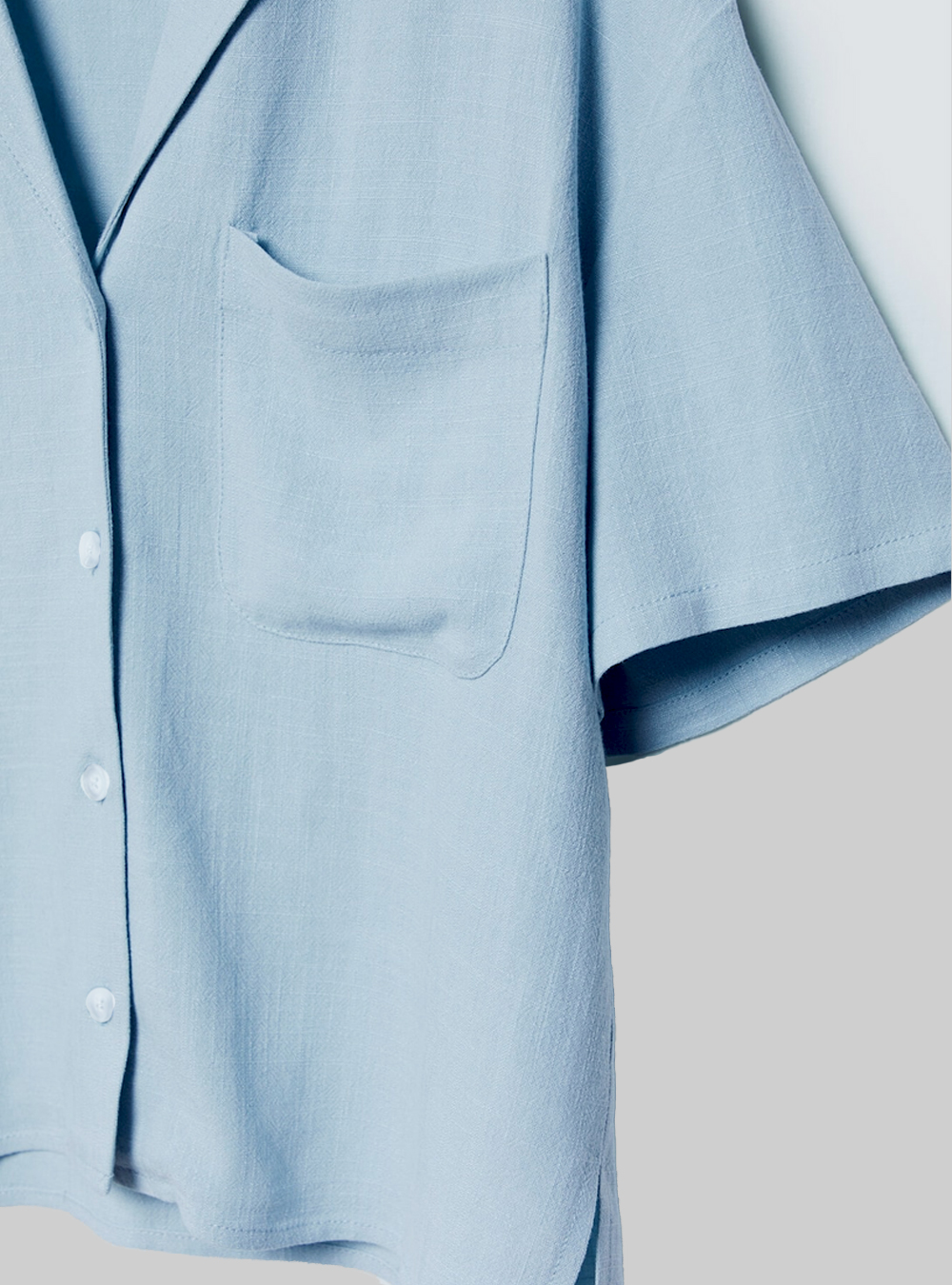 Linen blend short-sleeved shirt, AZ3 AZURE LIGHT