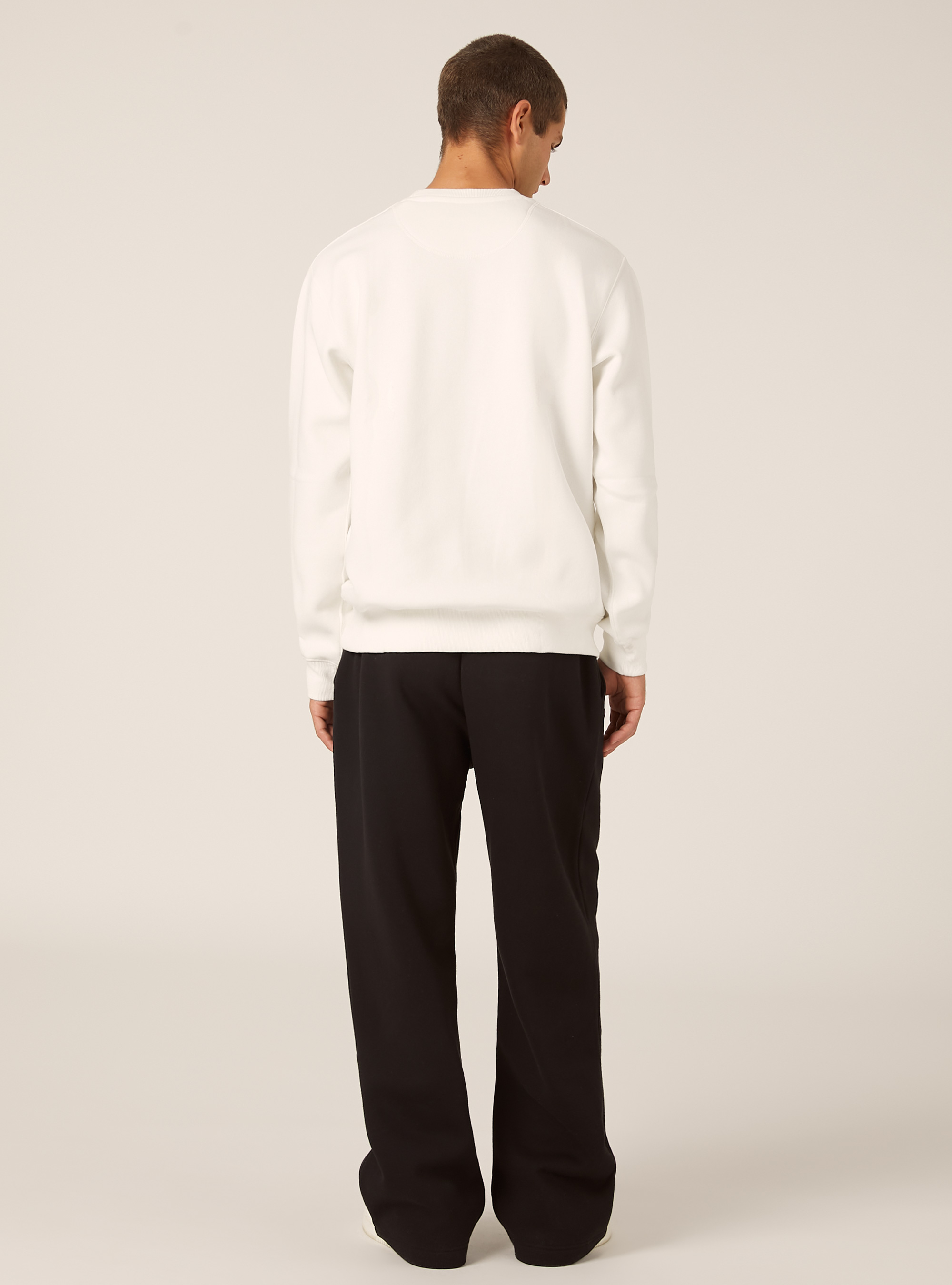 Solid color crew neck sweatshirt, WH2 WHITE