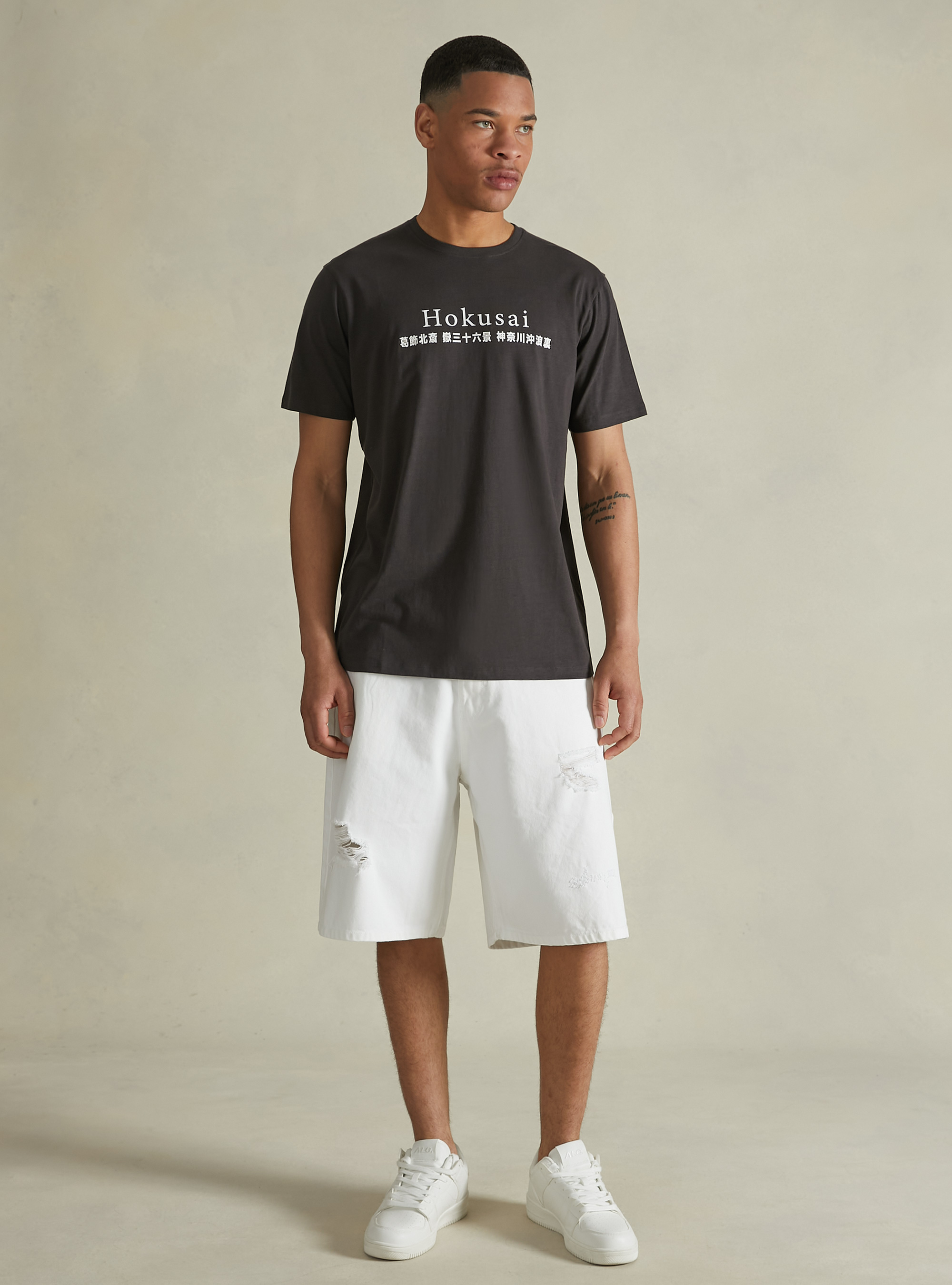 Art collection Hokusai / Alcott T-shirt, BK3 BLACK CHARCOAL