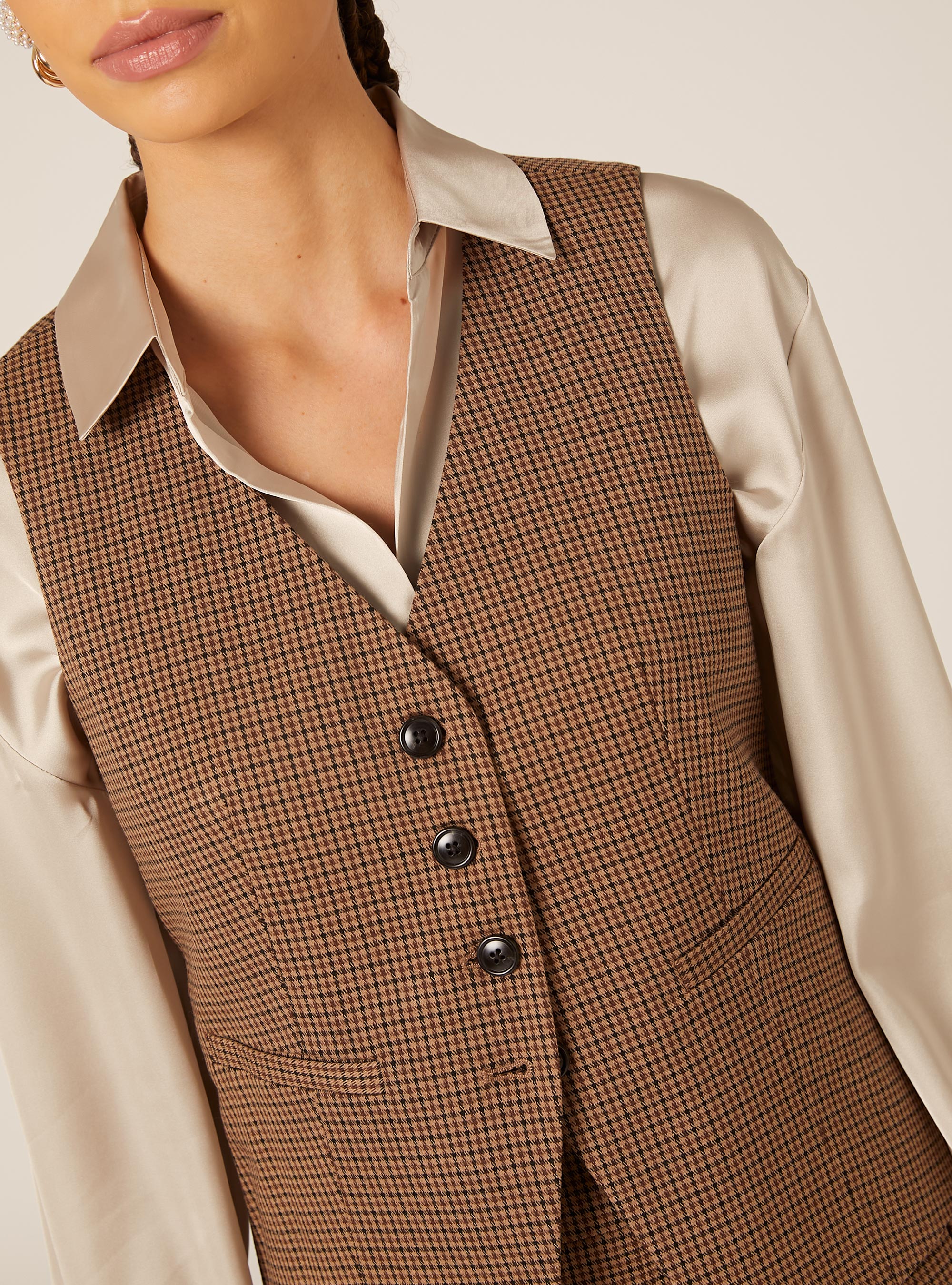 Gilet fantaisie, BG1 BEIGE DARK