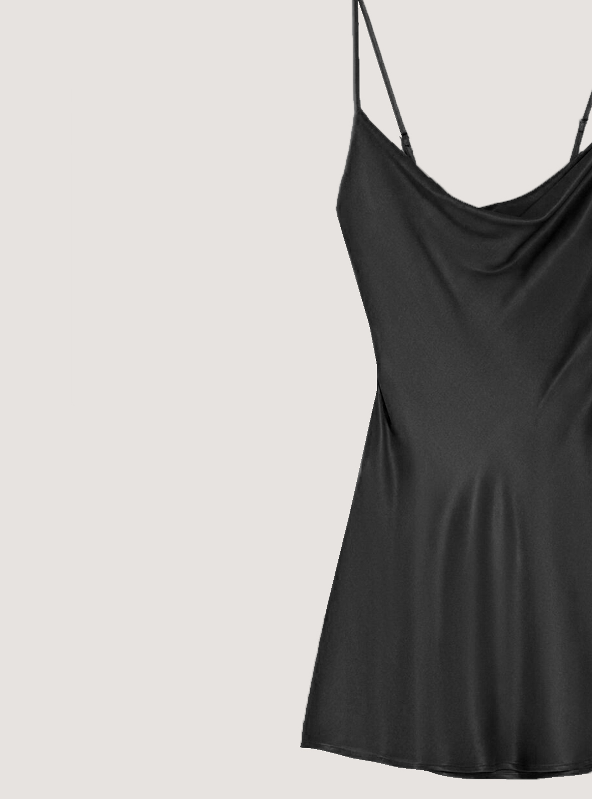 Vestido lencero de raso, BK1 BLACK