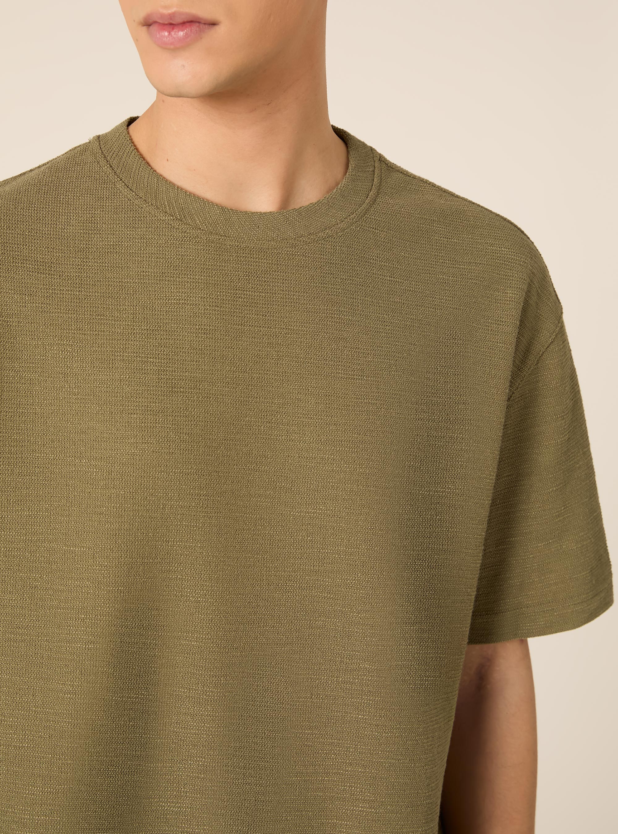 T-shirt in interlock waffle, KY2 KAKY MEDIUM