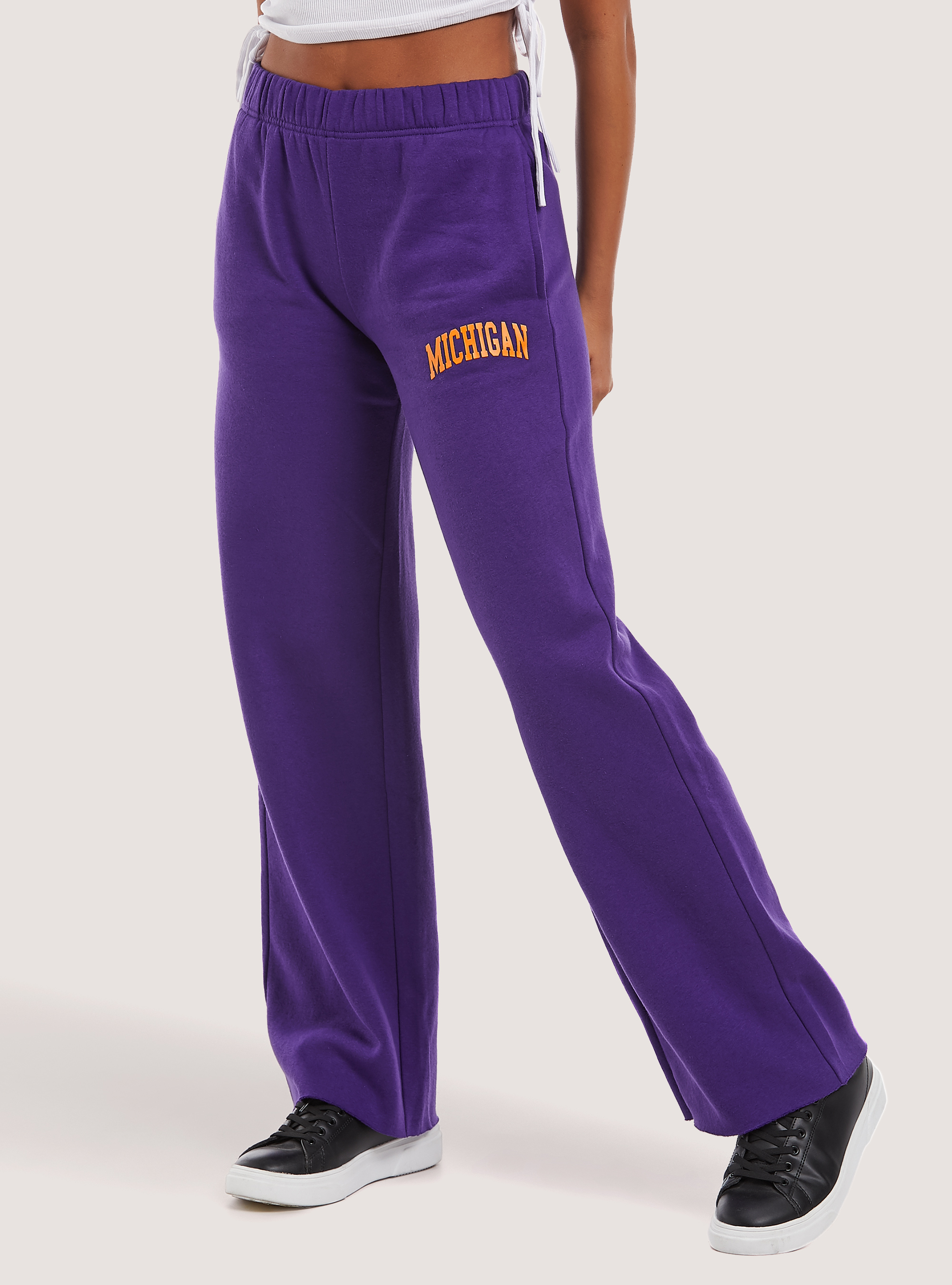 Plush trousers with loose fit print, VI2 VIOLET MEDIUM