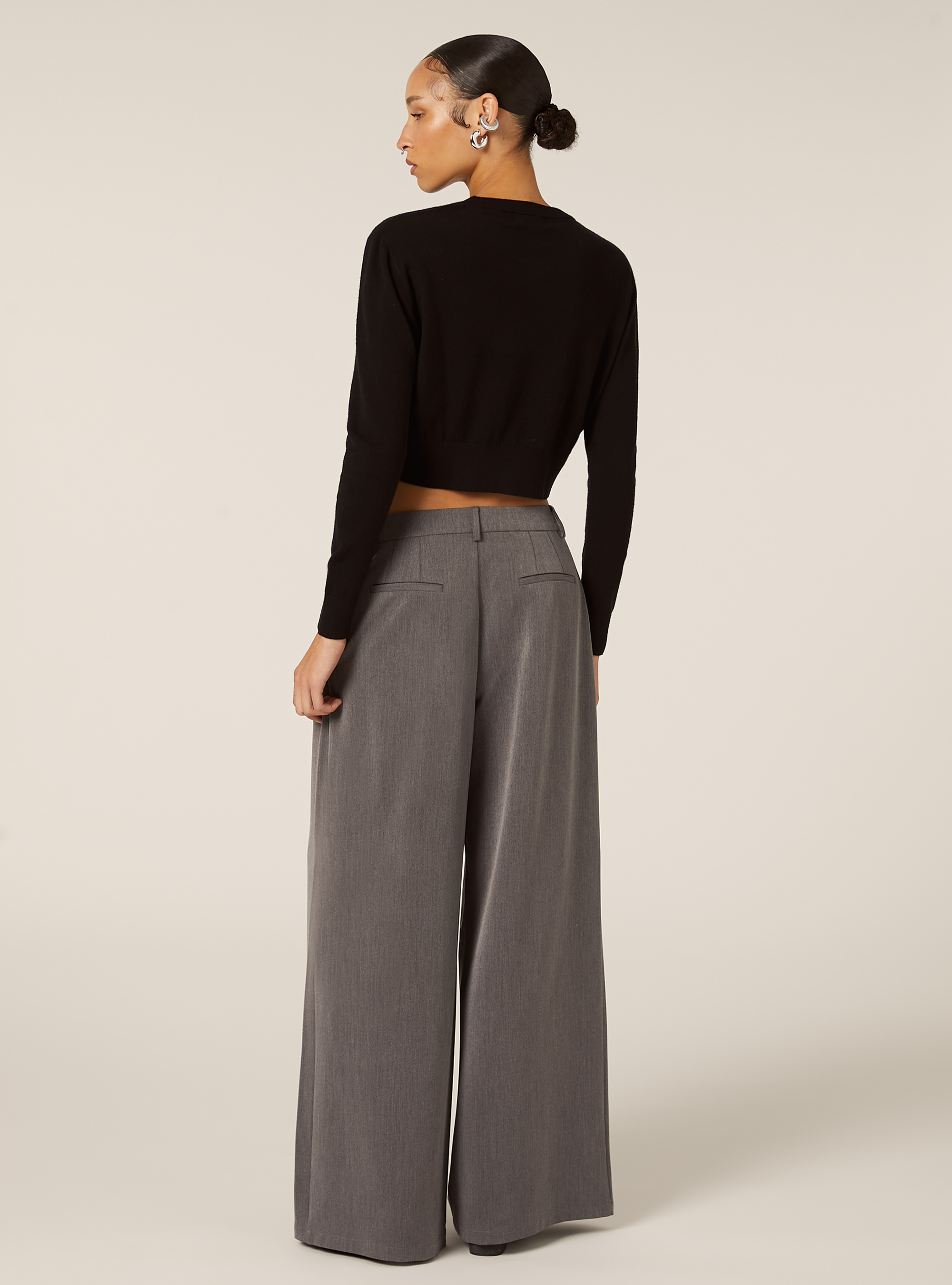 Boxy fit crew neck pullover, BK1 BLACK