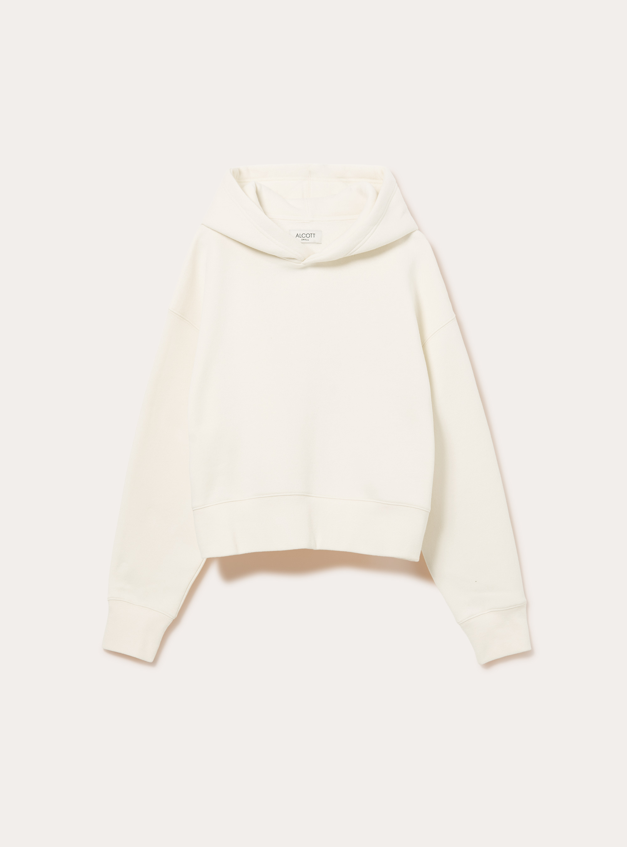 Boxy fit hooded sweatshirt, CR3 CREAM LIGHT