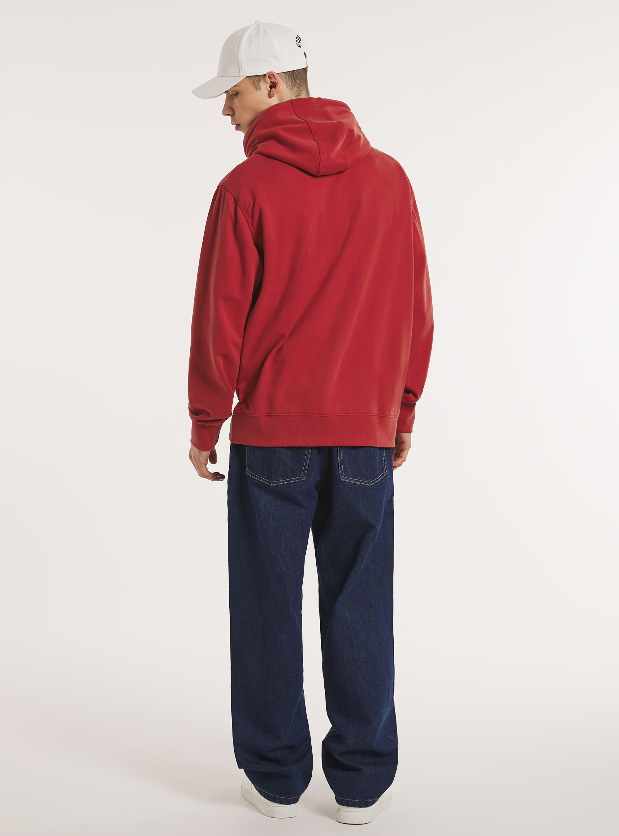 Cotton zip hoodie, RD2 RED MEDIUM