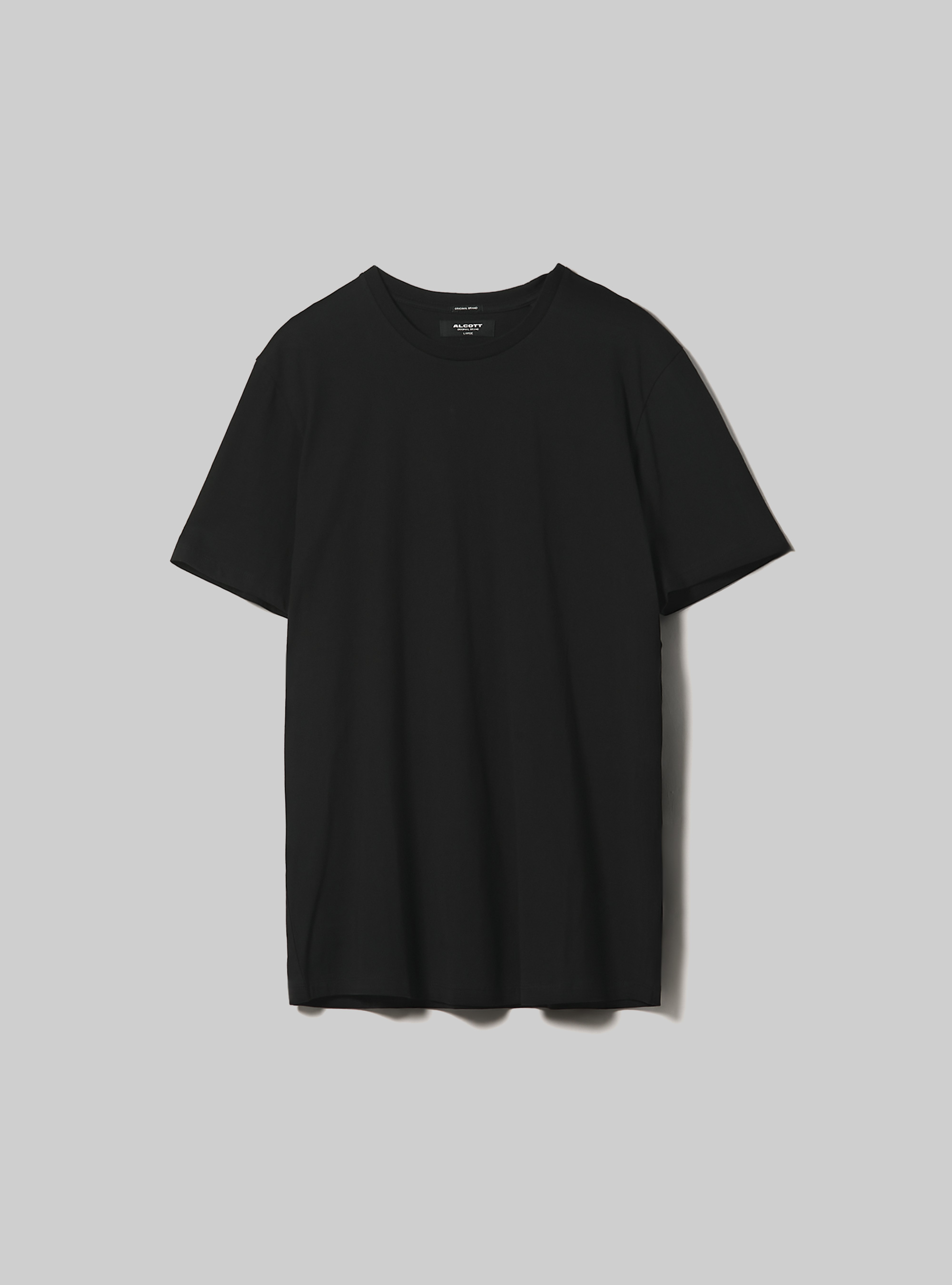 T-shirt en coton &agrave; col ras du cou, BK1 BLACK