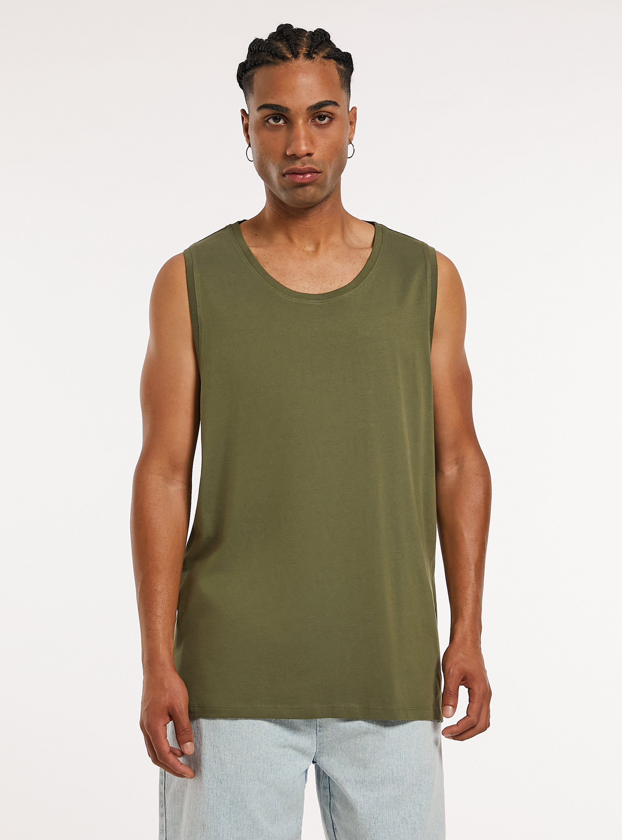 Solid-coloured comfort fit tank top, KY2 KAKY MEDIUM