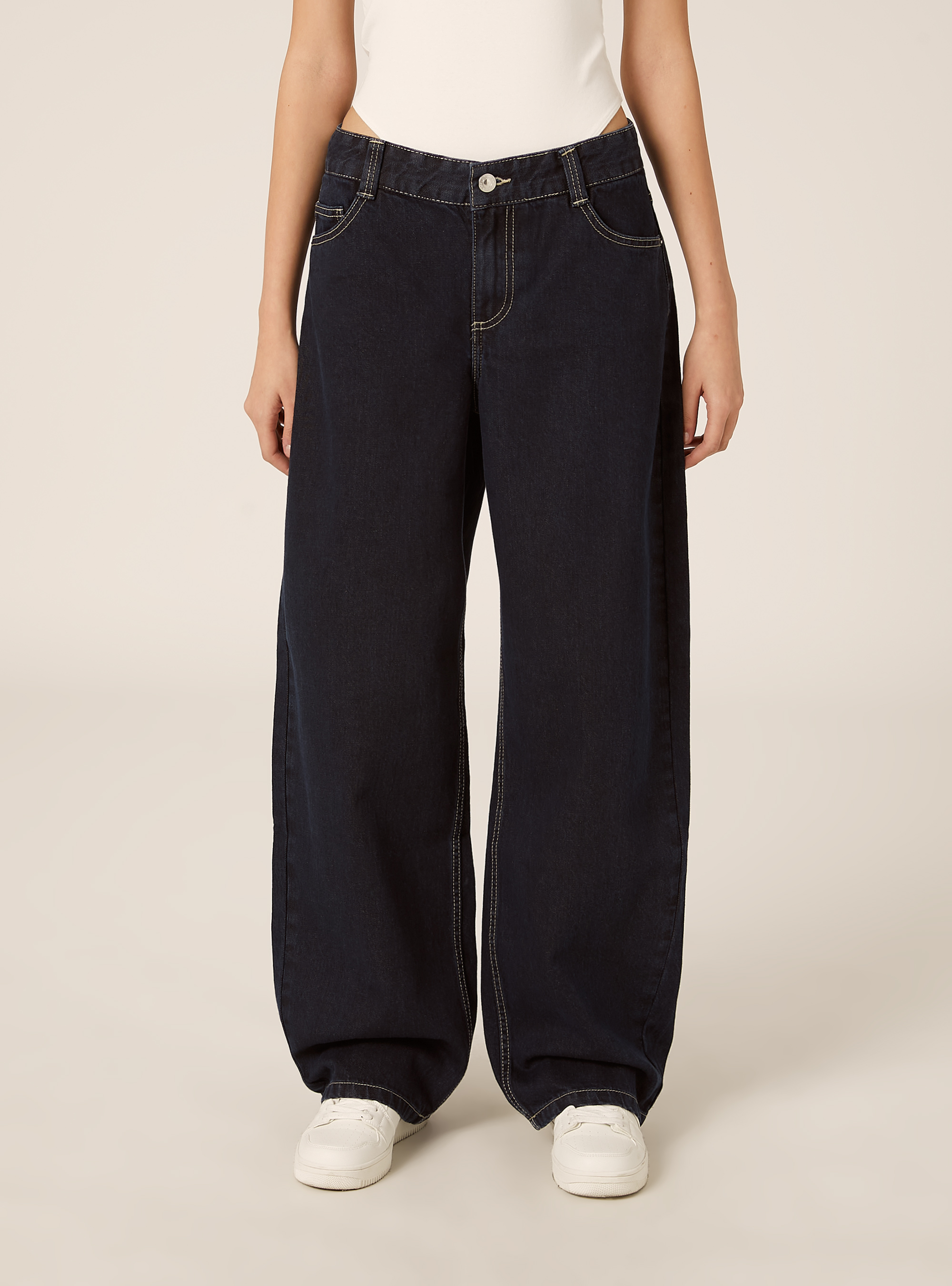 Jeans baggy barrel, D001 DEEP BLUE
