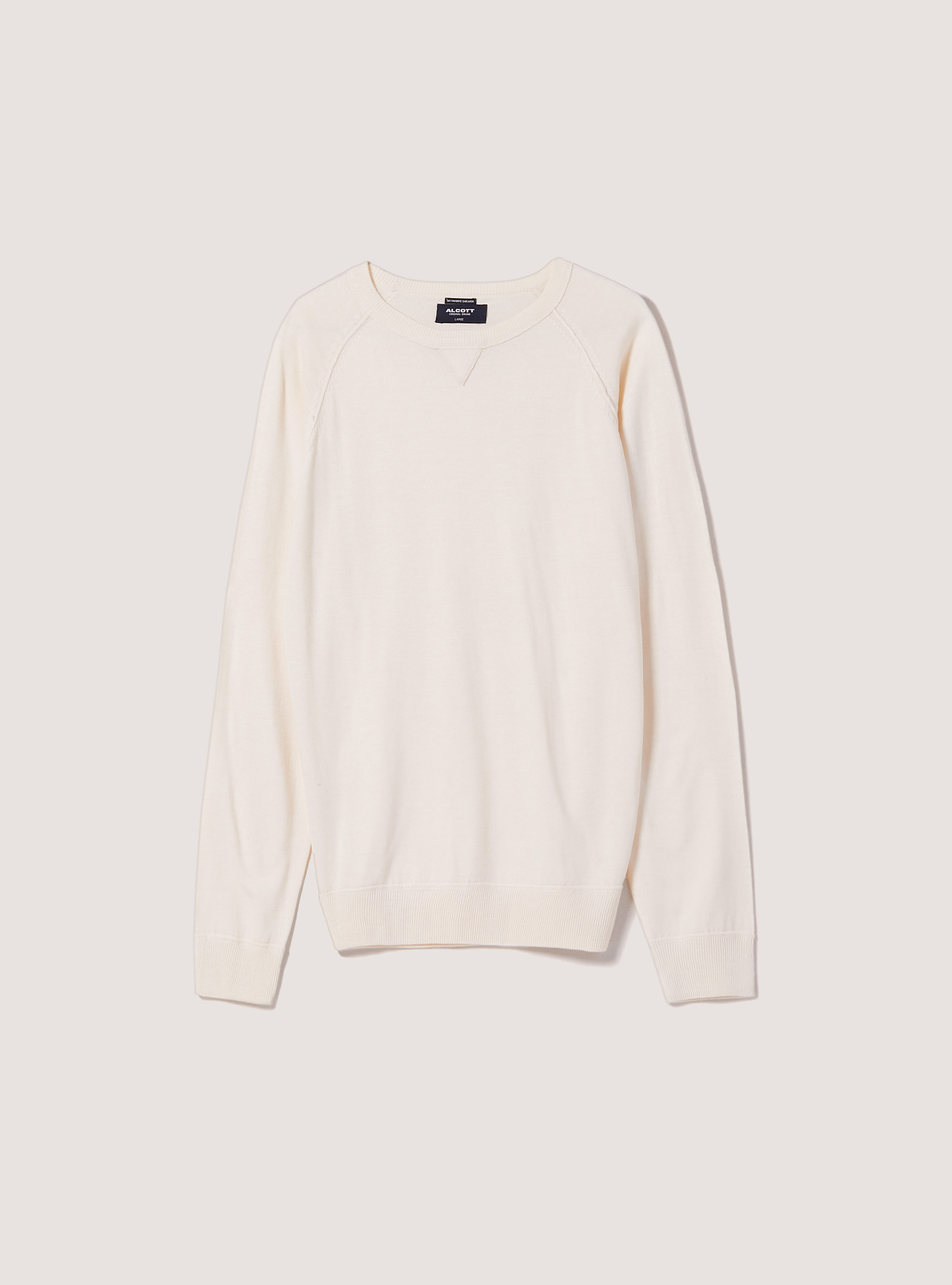Plain-coloured crew-neck pullover, WH1 OFF WHITE