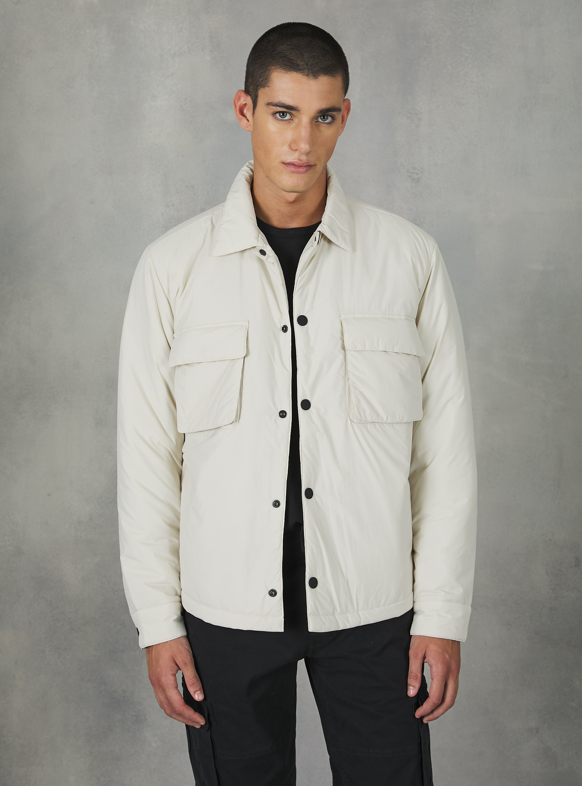 Jacket with collar and recycled padding, WH2 WHITE