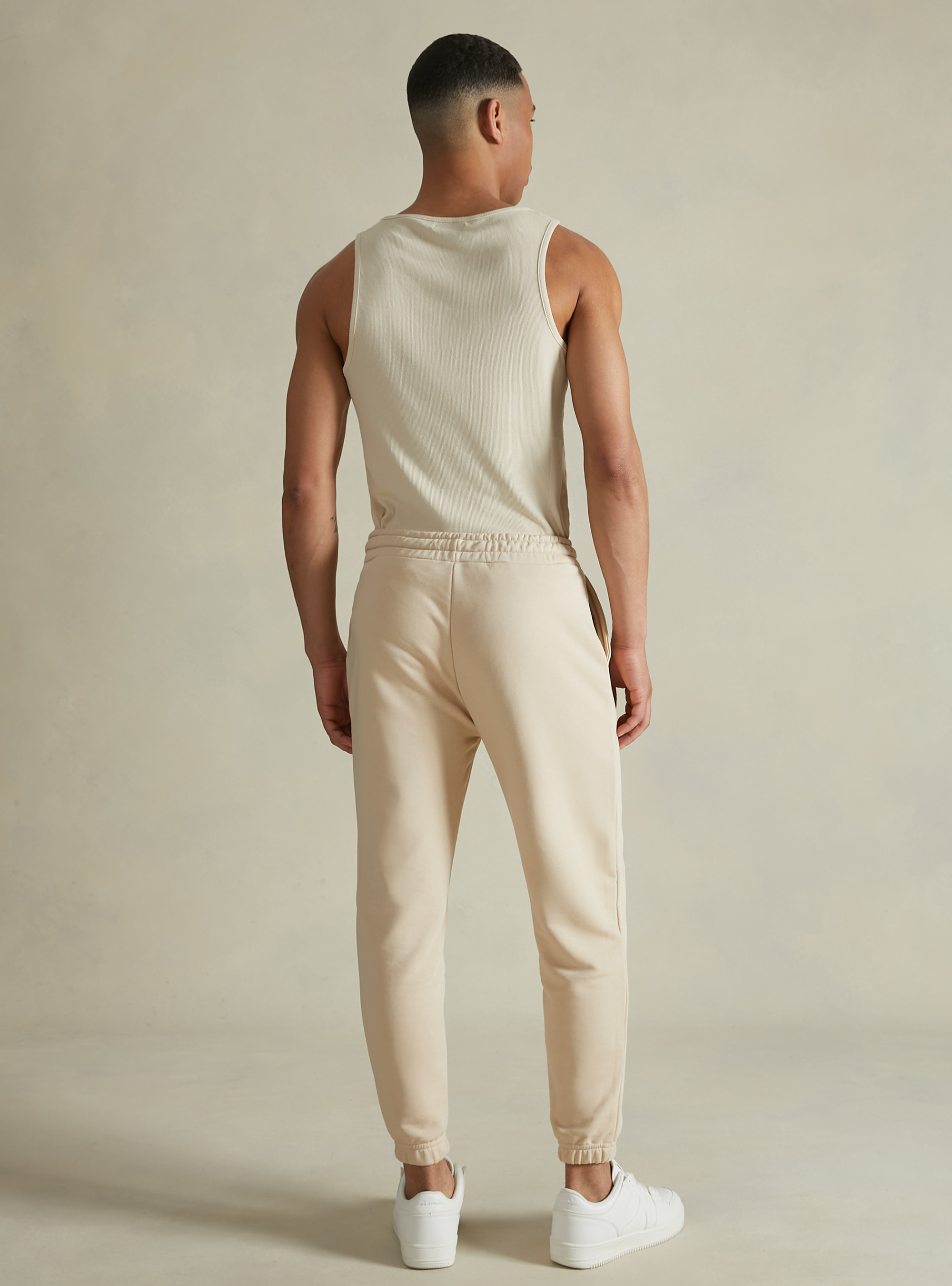 Jogger trousers with Workshop print, BG3 BEIGE LIGHT