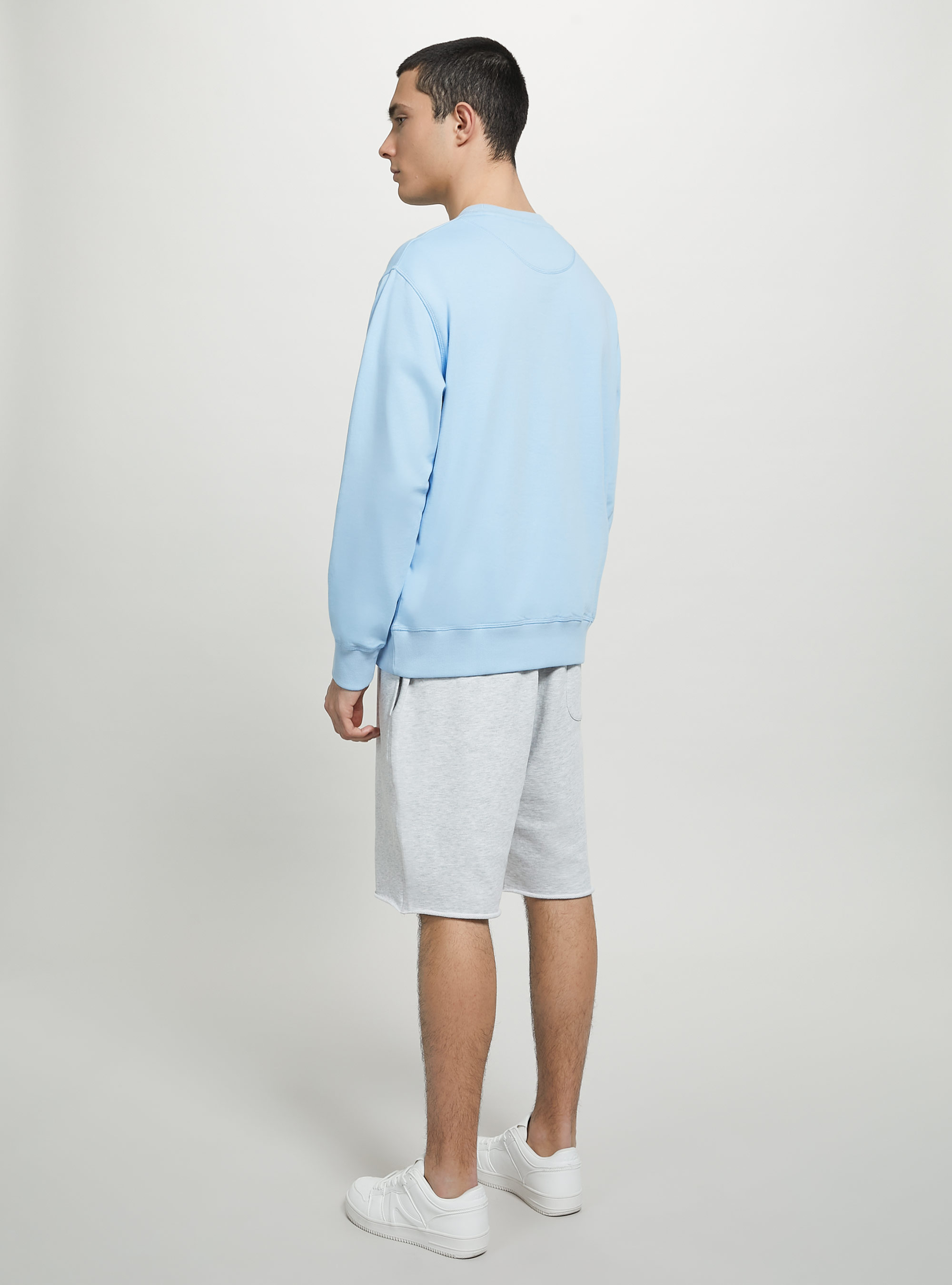 Plain-coloured crew-neck sweatshirt, AZ2 AZZURRE MEDIUM