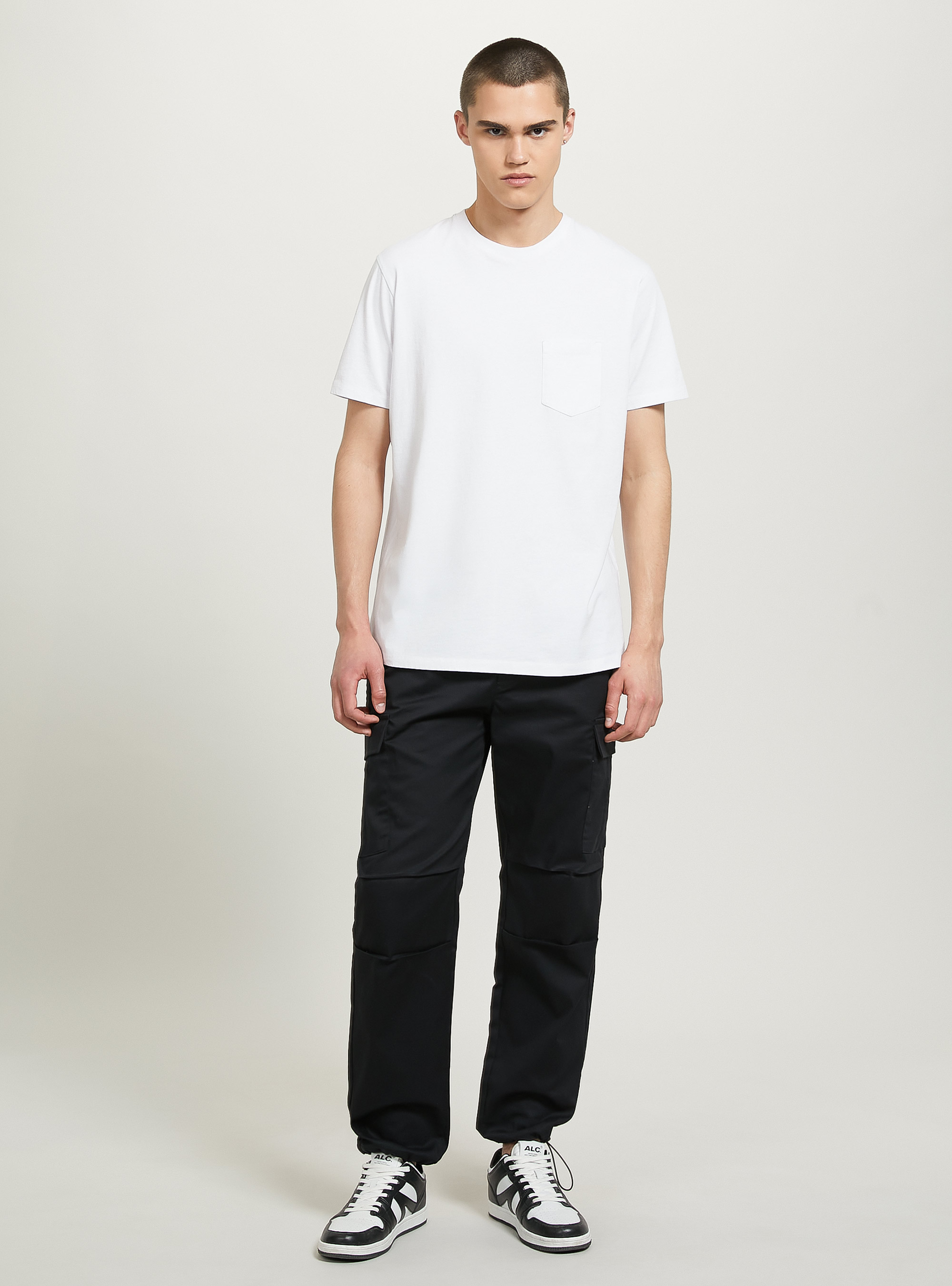 Pantaloni parachute con tasconi, BK1 BLACK