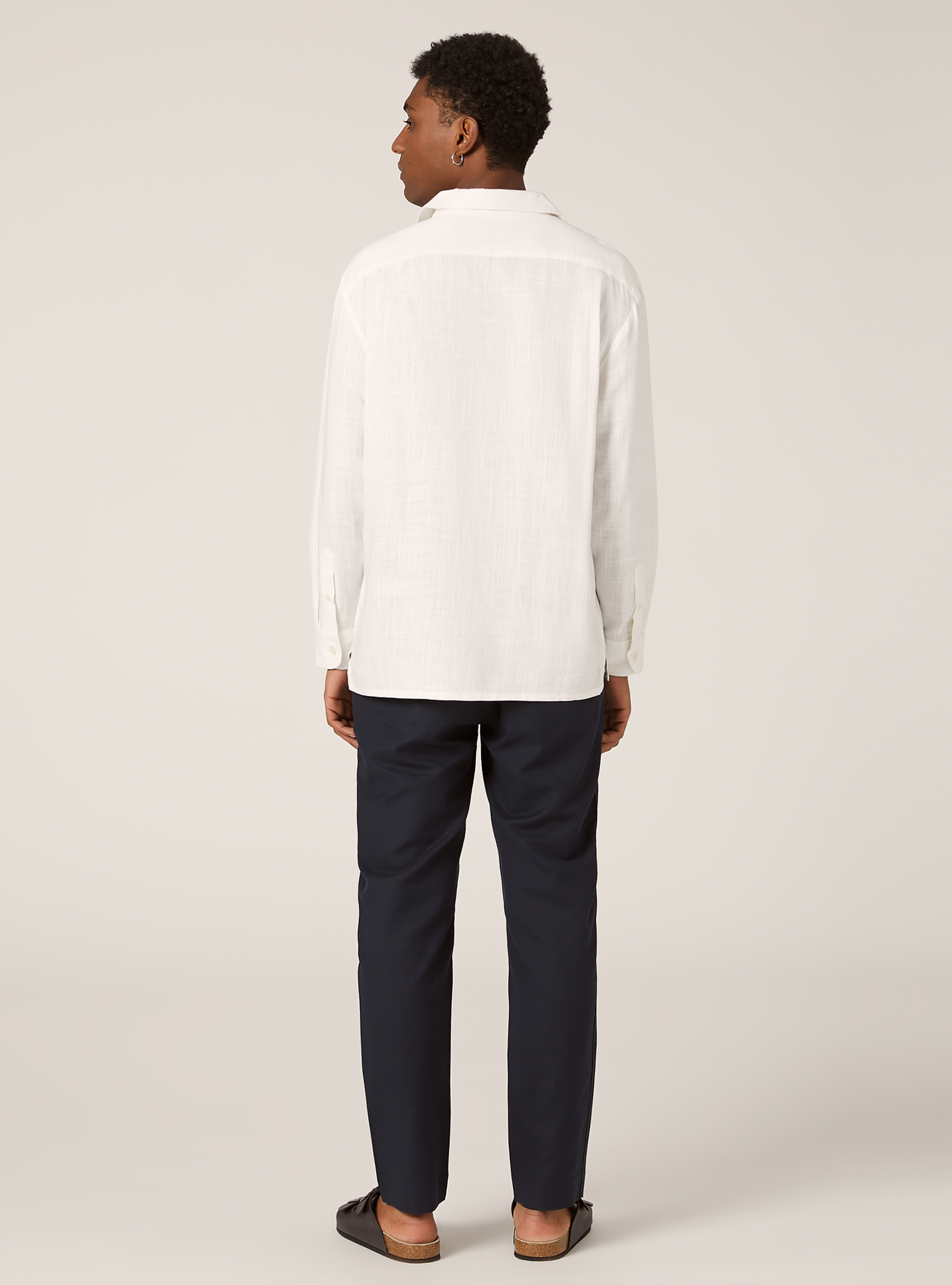 Linen-blend shirt with pockets, WH2 WHITE