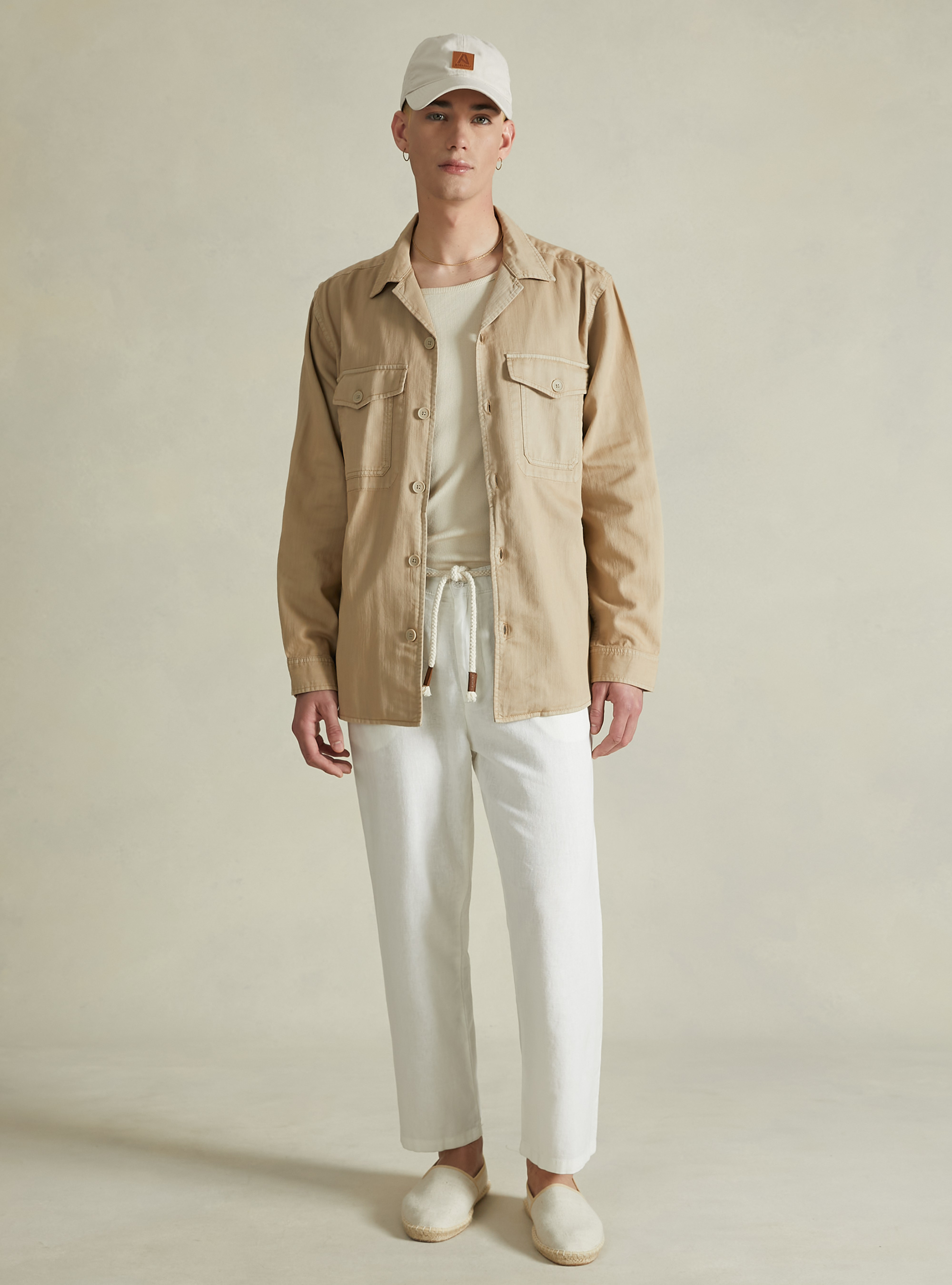 Linen blend shirt jacket, BG2 BEIGE MEDIUM