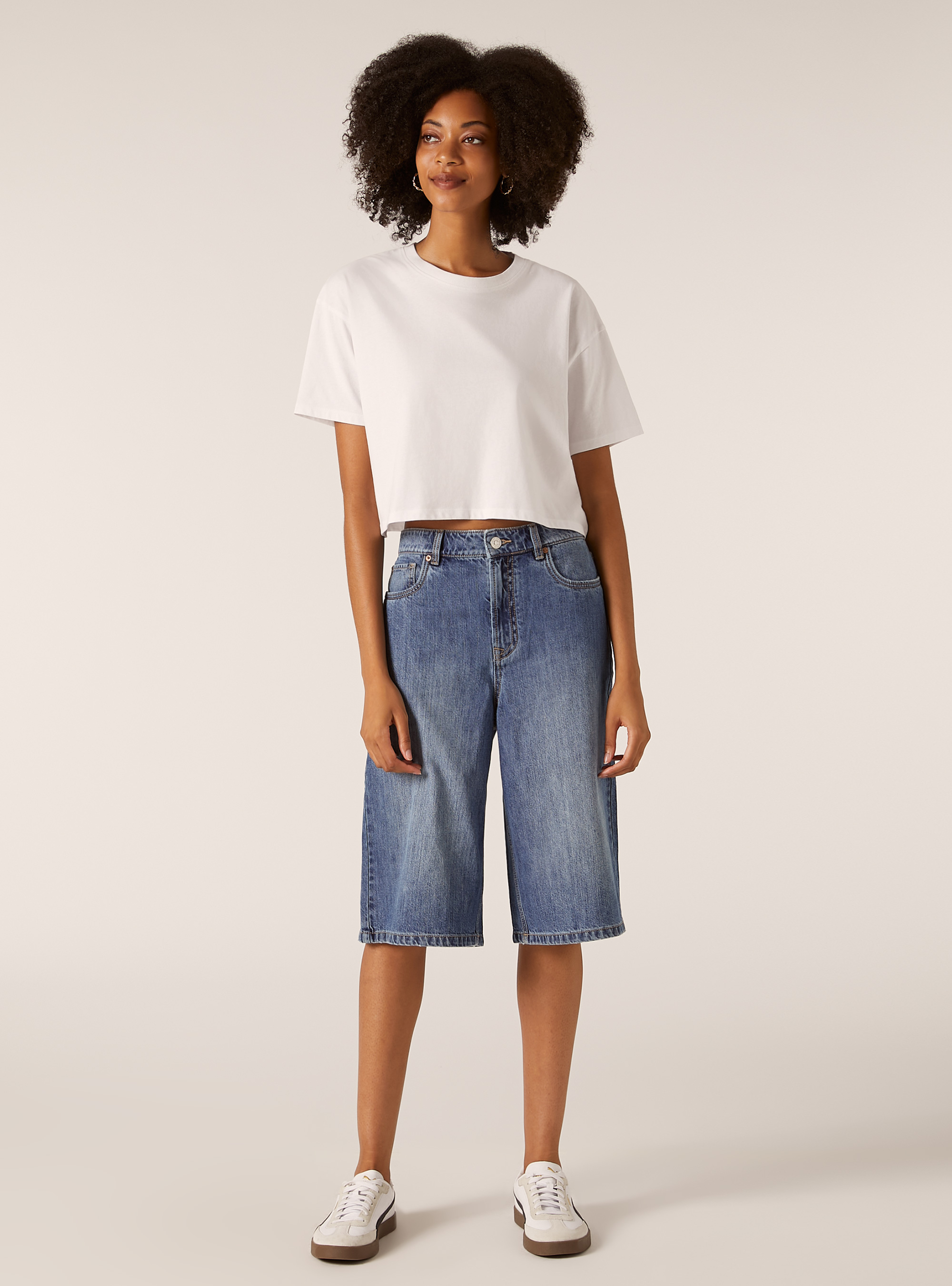Denim jorts, D004 MEDIUM LIGHT BLUE