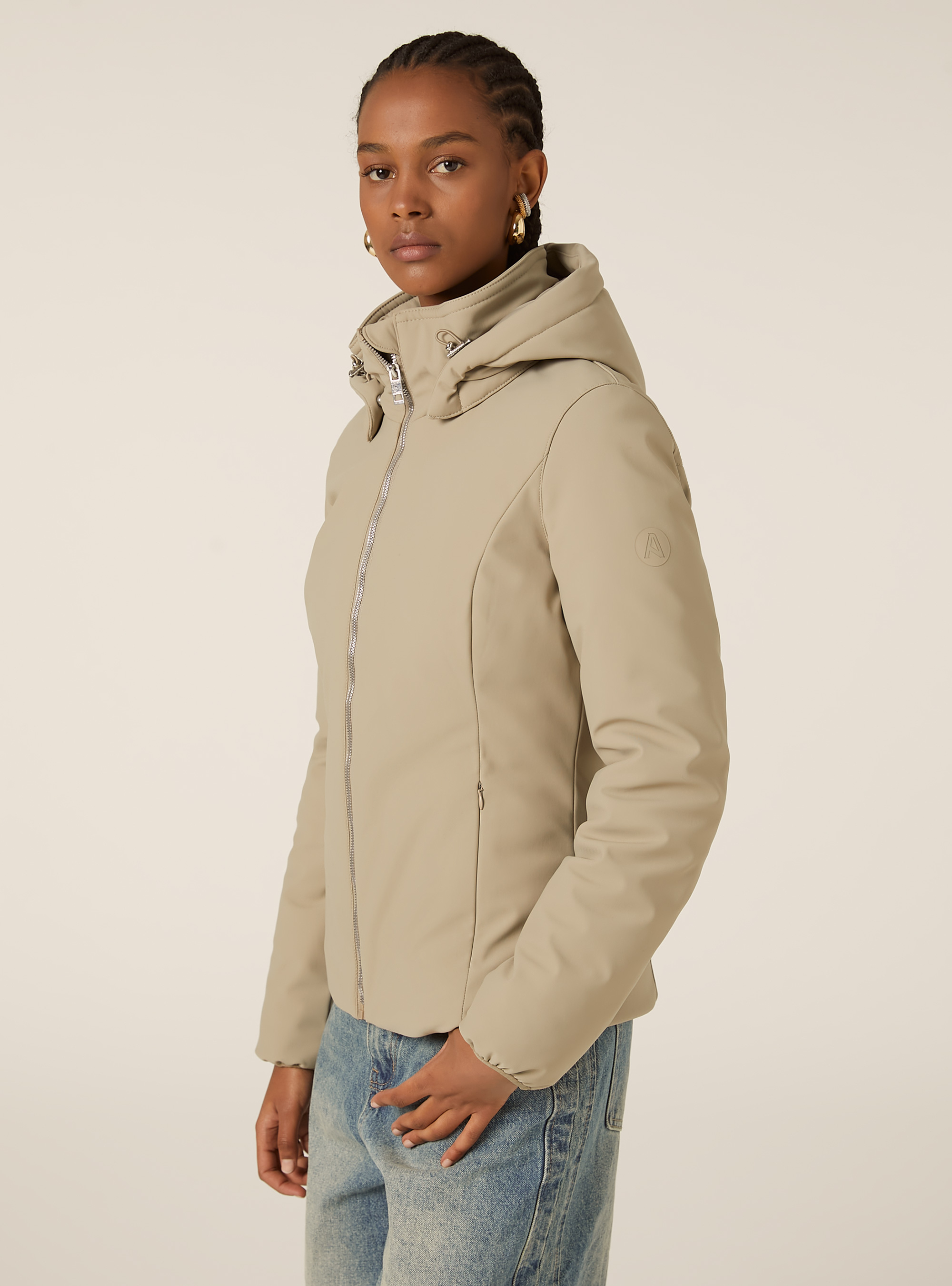 Giubbotto tecnico con cappuccio, BG2 BEIGE MEDIUM