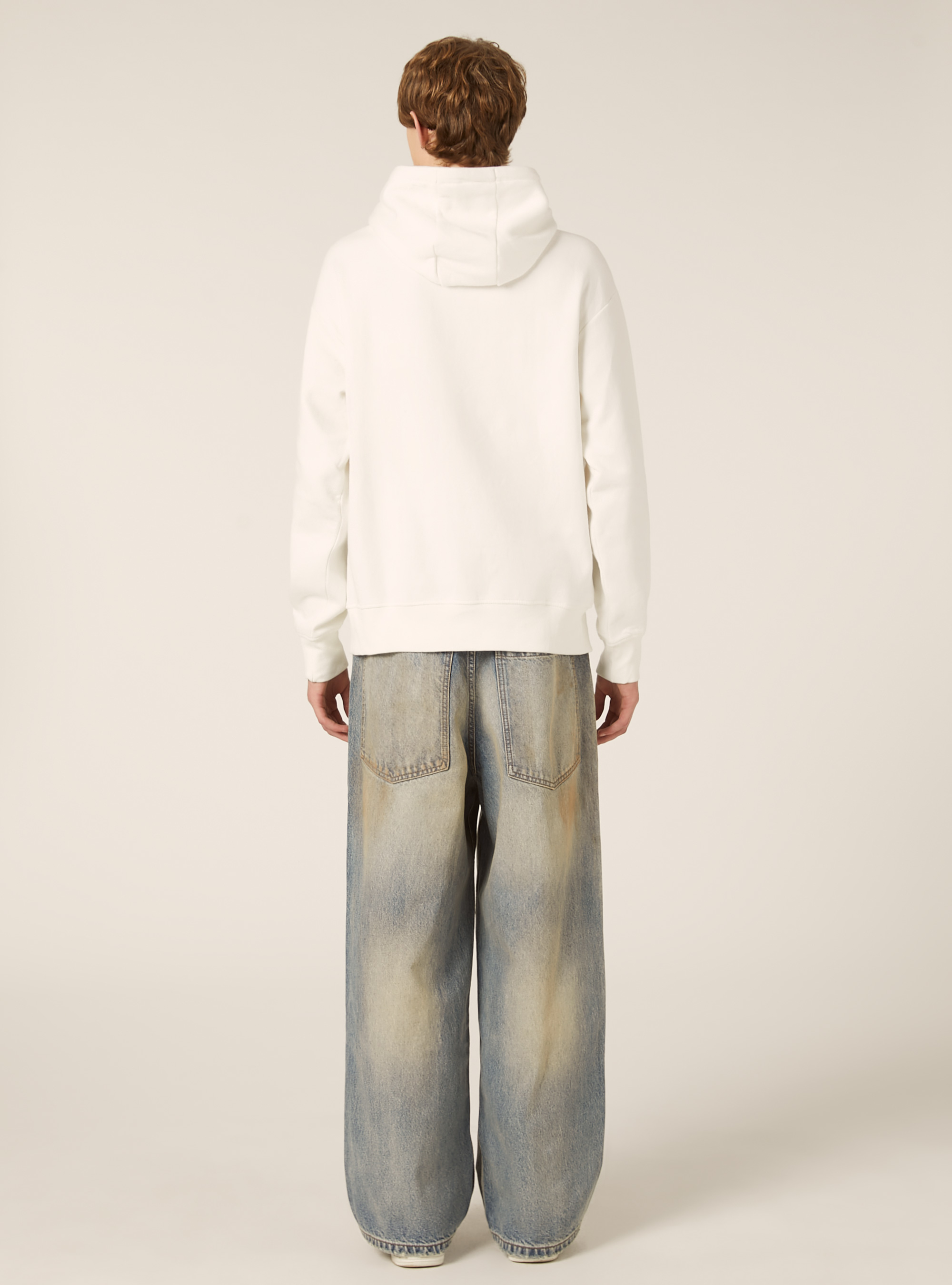 Sudadera con estampado y capucha, WH2 WHITE