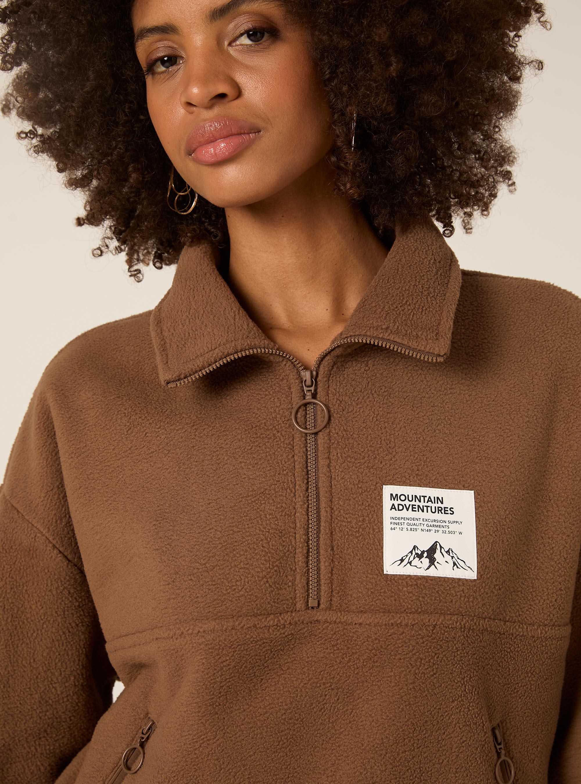 Felpa fleece adventures, BR2 BROWN MEDIUM