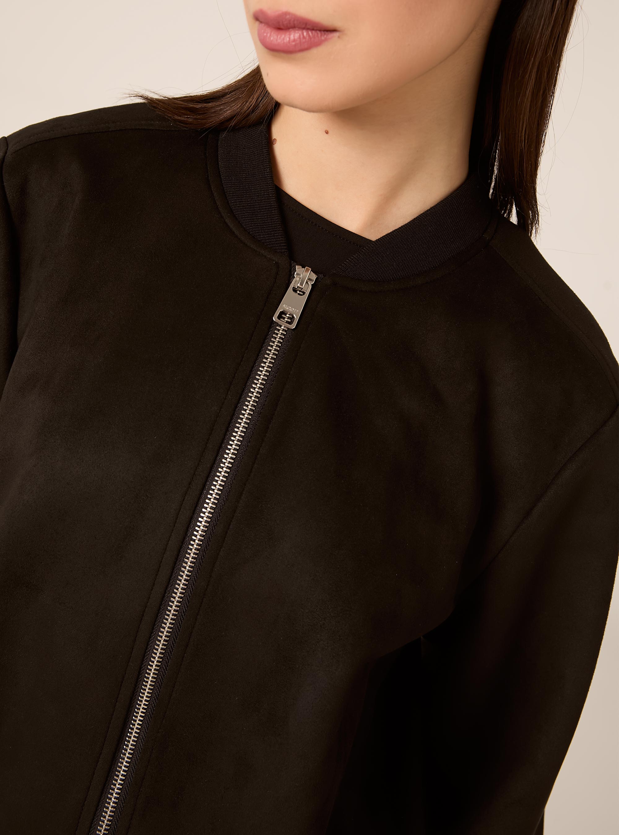 Bomber effetto camoscio, BK1 BLACK