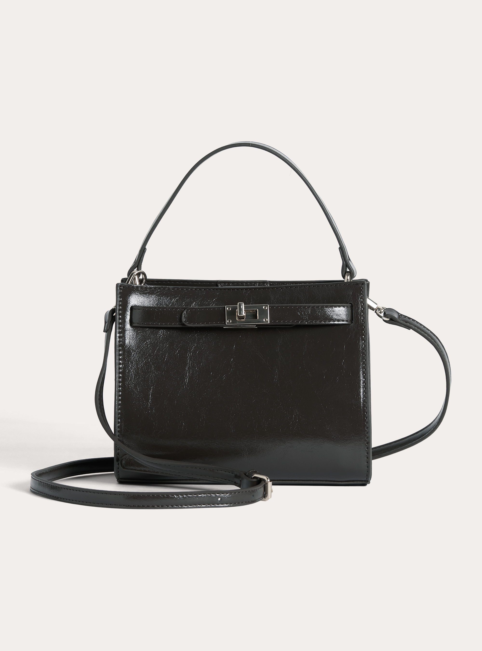 Borsa a tracolla con fibbia, BK1 BLACK