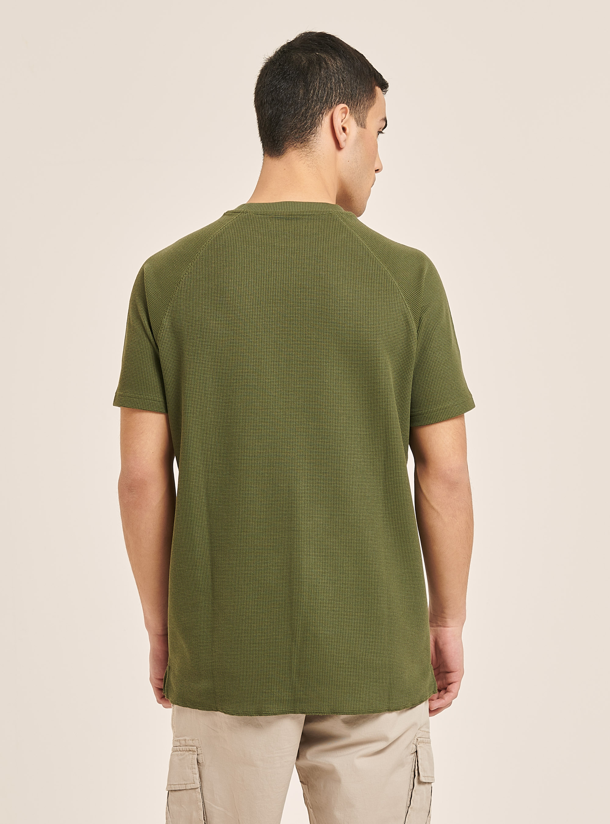 Textured cotton T-shirt, KY1 KAKY DARK