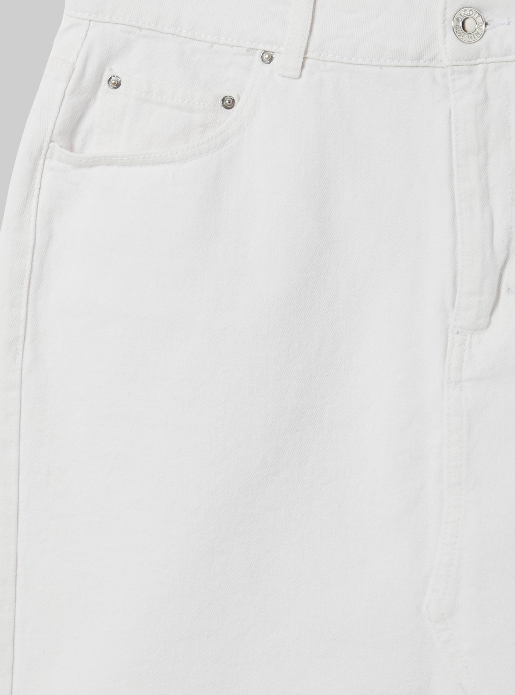 Falda vaquera de corte crudo, BLANCO