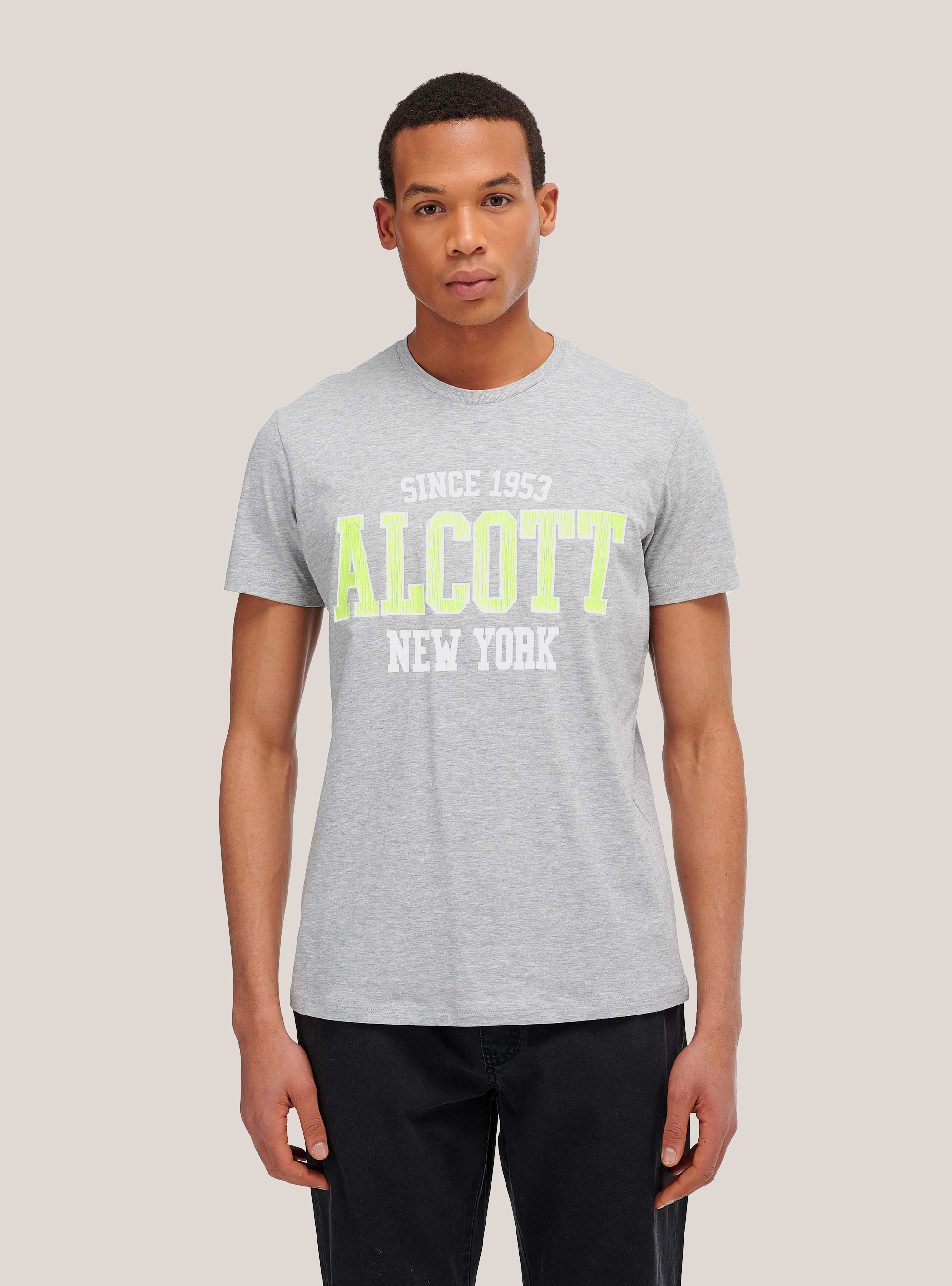 T-Shirt mit Alcott-Logo, C143 LIGHT GREY M