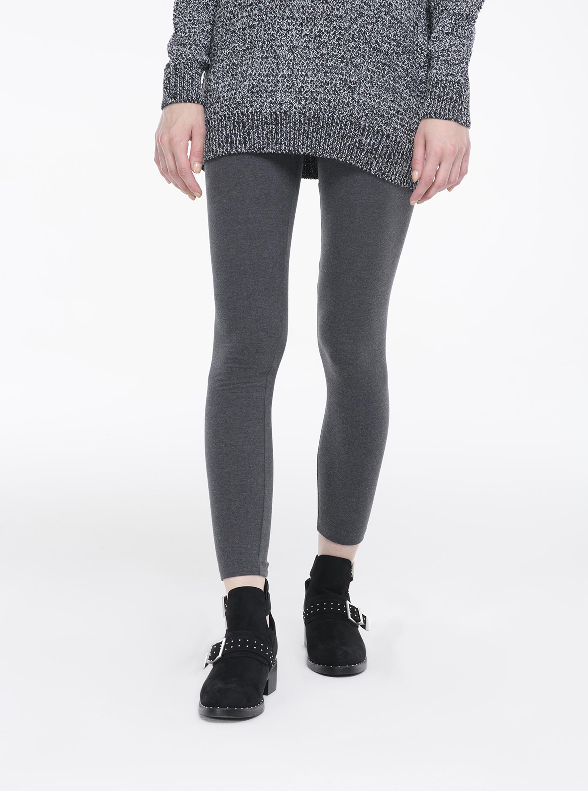 Leggings elasticizzati, GRIGIO MELANGE