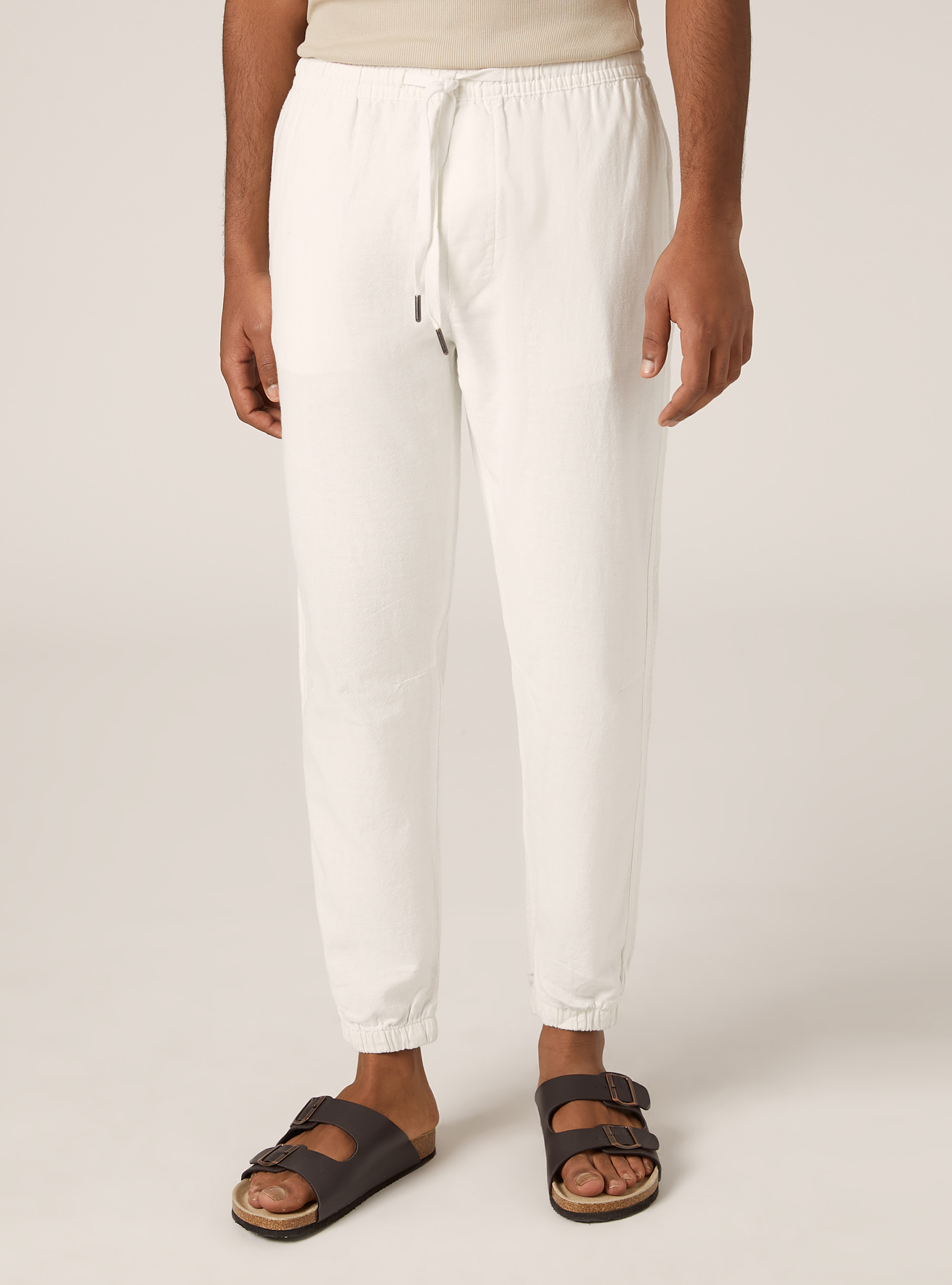 Jogginghose aus Leinenmischung, WH2 WHITE