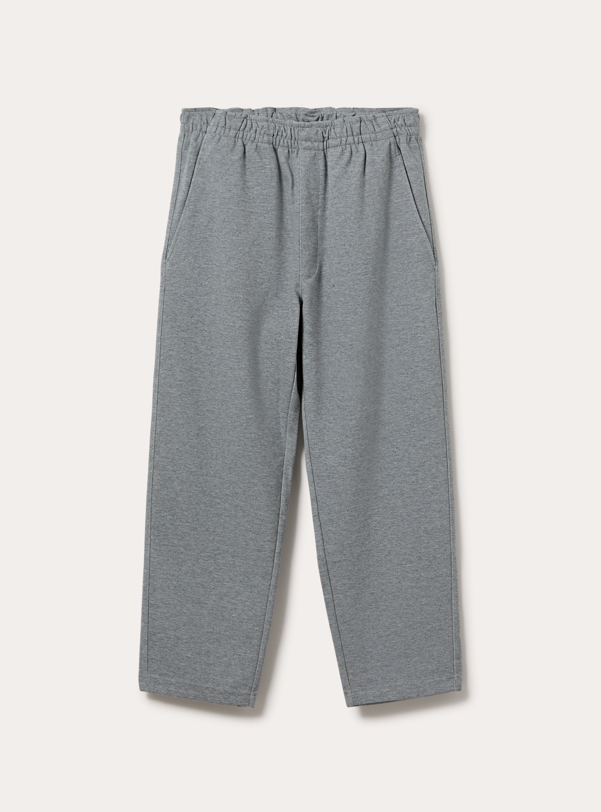 Straight leg interlock fabric jogger trousers, MGY2 GREY MEL MEDIUM