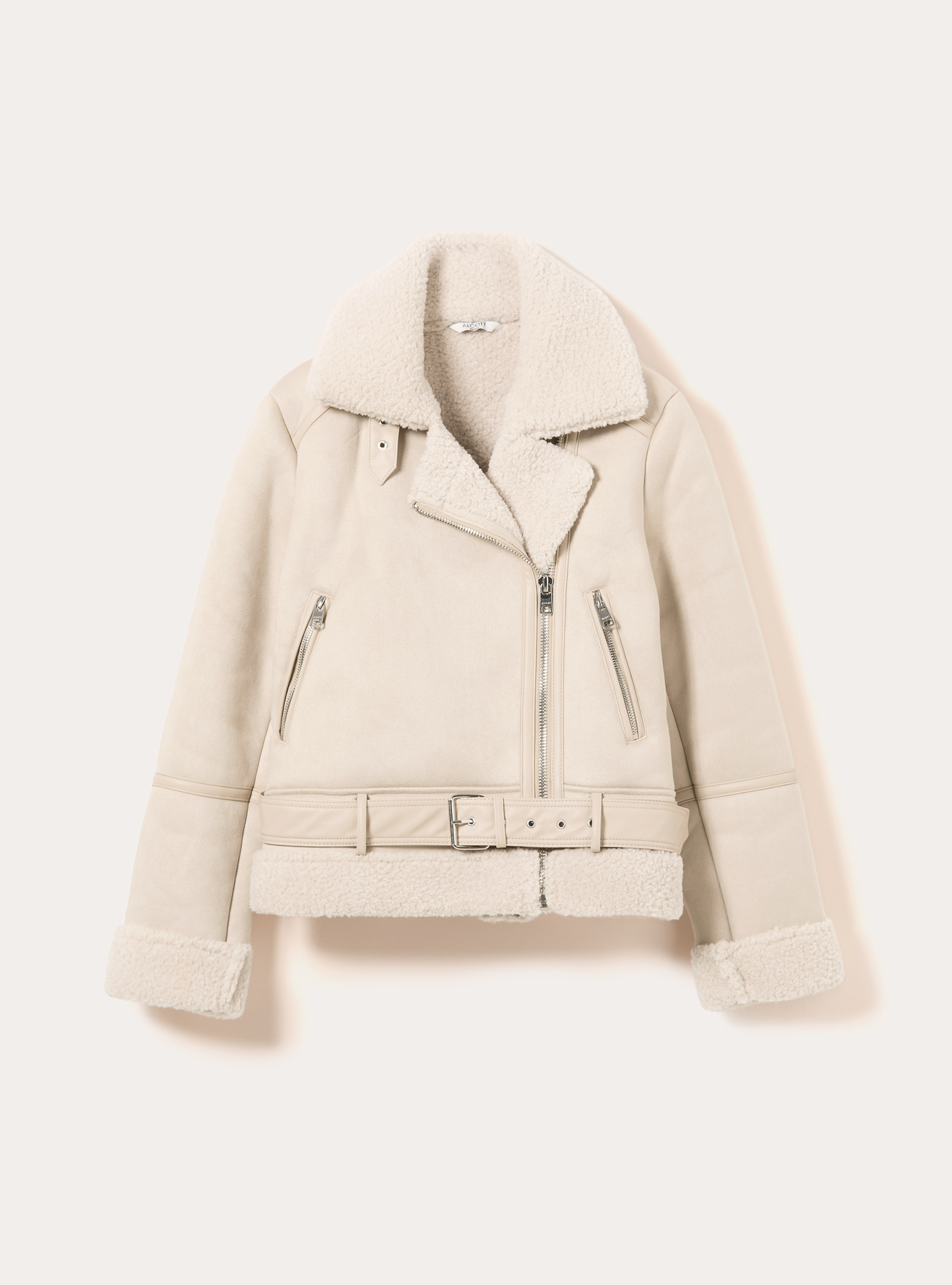 Giubbotto montone effetto camoscio, SA2 SAND MEDIUM