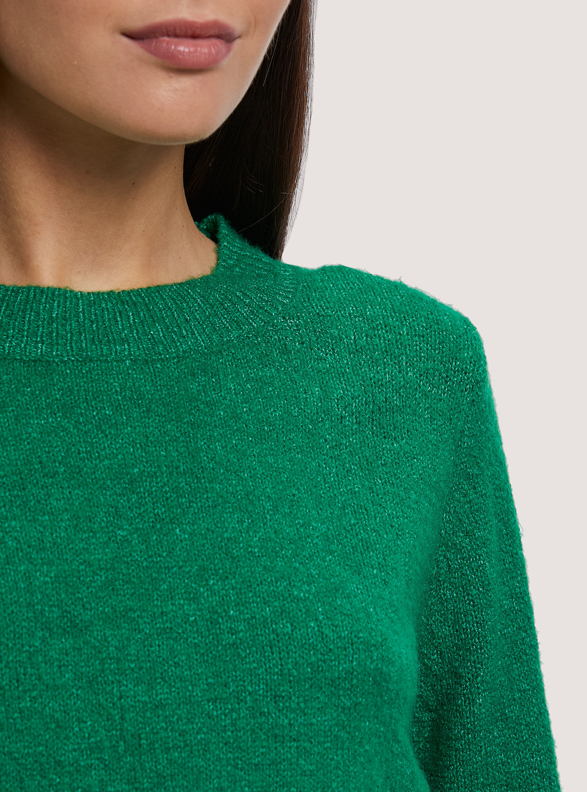 Pullover cropped soft touch, GN2 GREEN MEDIUM