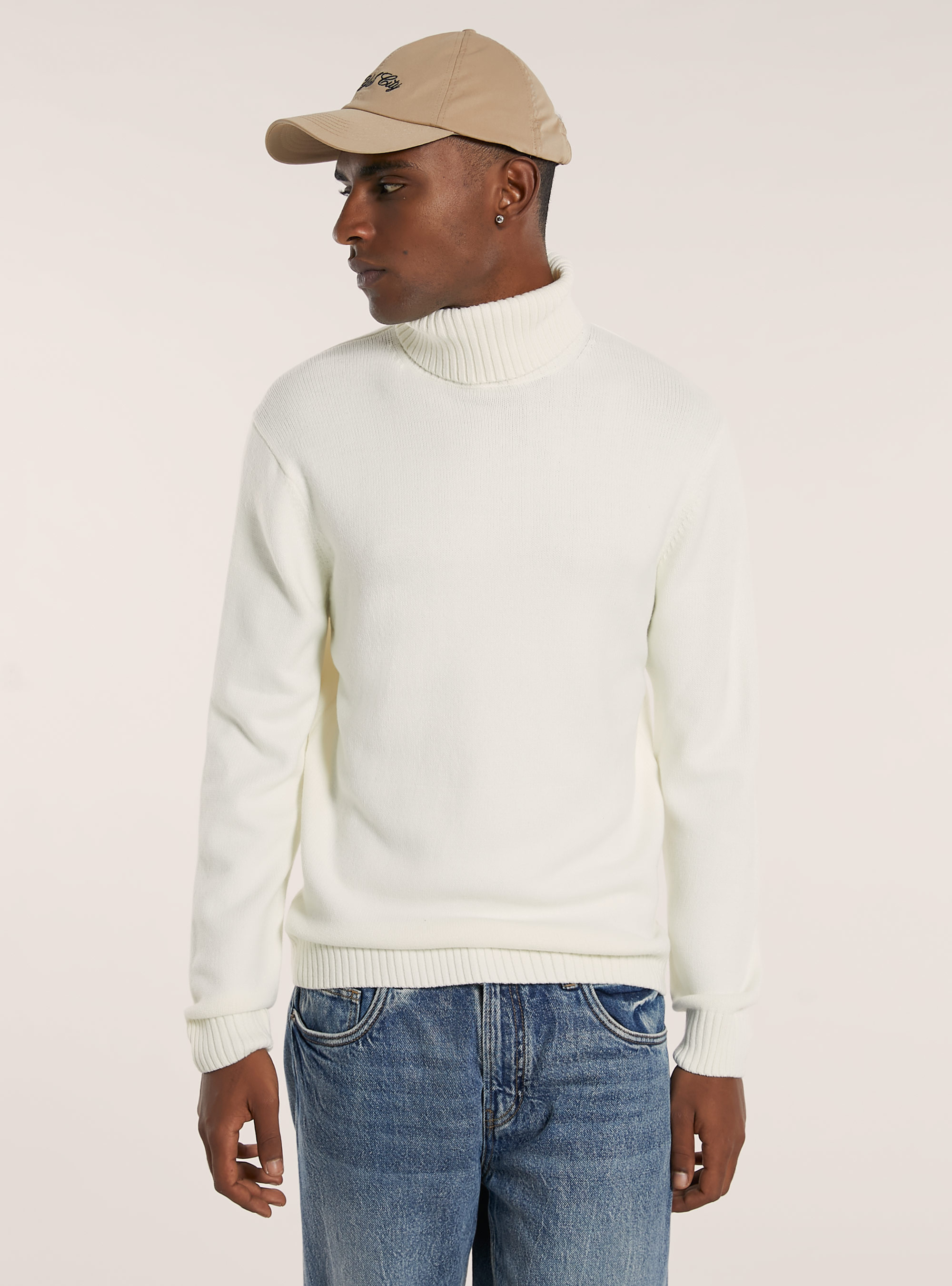 Maglione collo alto, WH2 WHITE