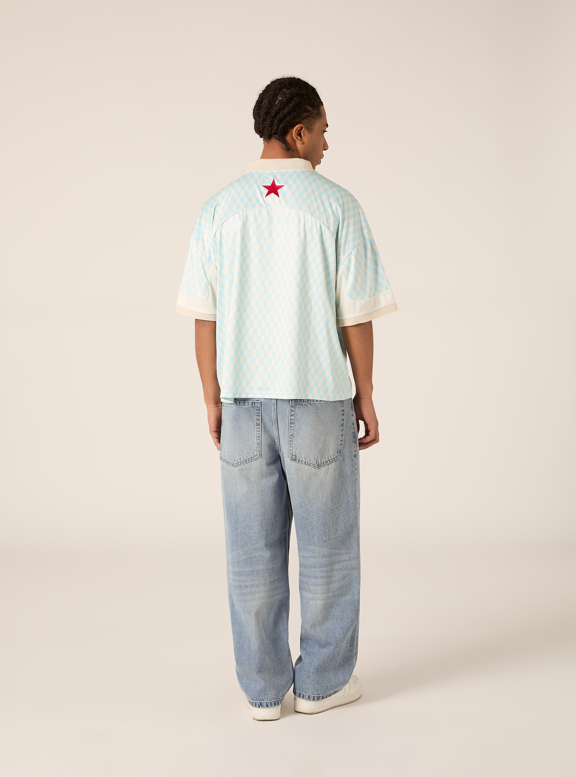 Polo-Shirt mit Art Studio Print, AZ3 AZURE LIGHT