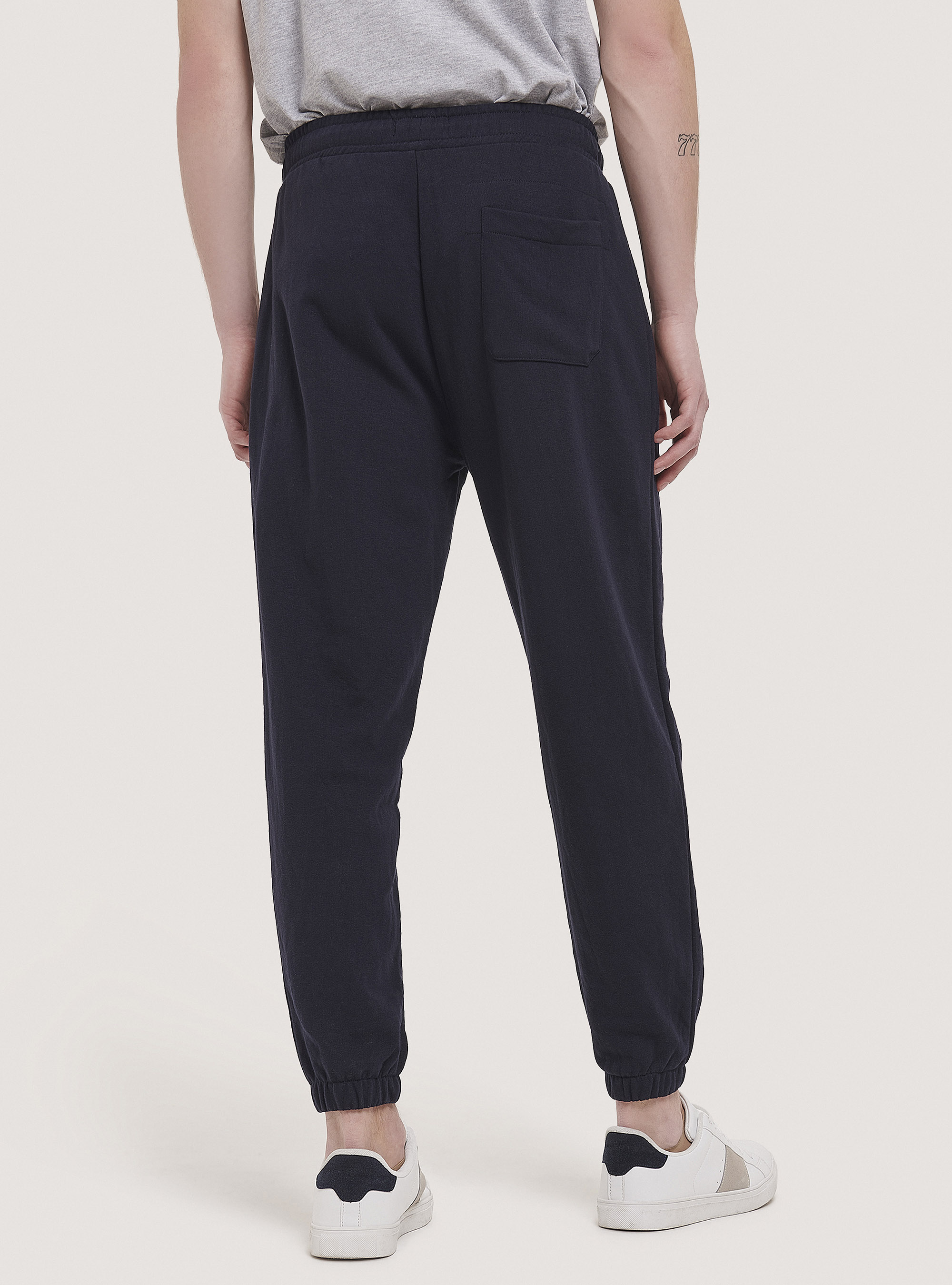 Pantalon de jogging en coton basique, C210 BLUE NAVY