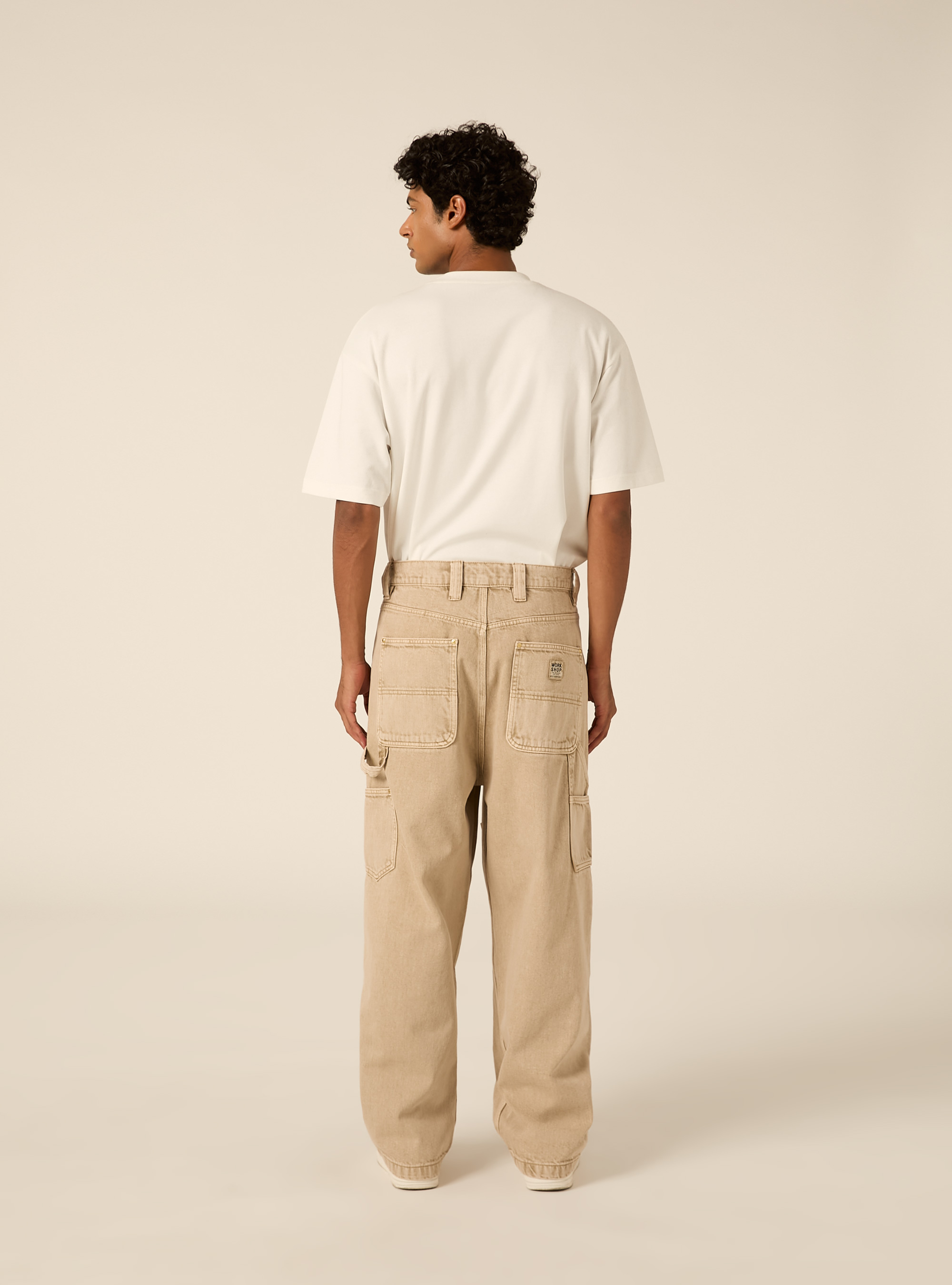 Carpenter in denim colorato, BG2 BEIGE MEDIUM