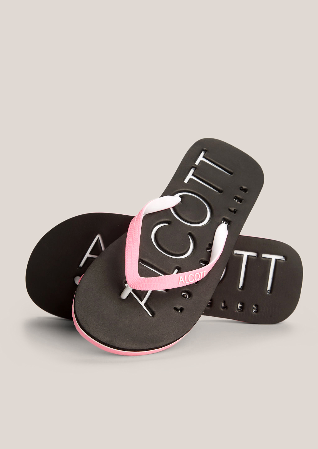 Chanclas con logo "Alcott", NEGRO