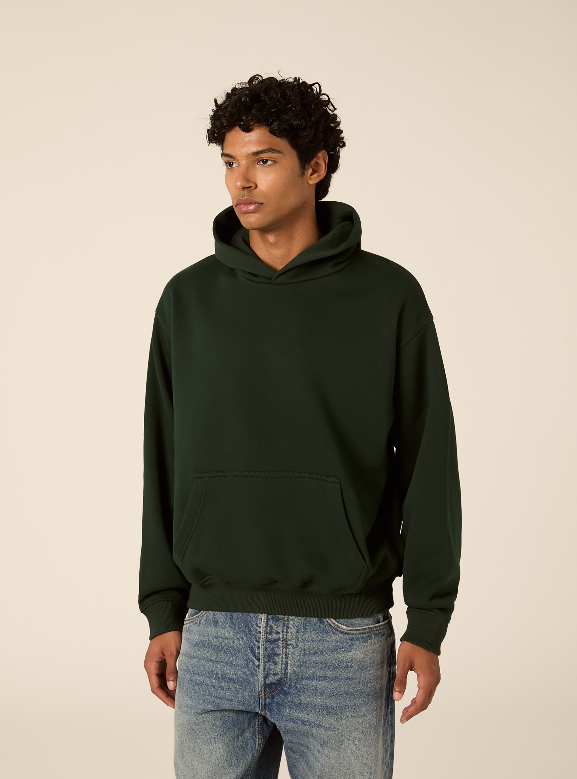 Felpa con cappuccio boxy fit, GN1 GREEN DARK
