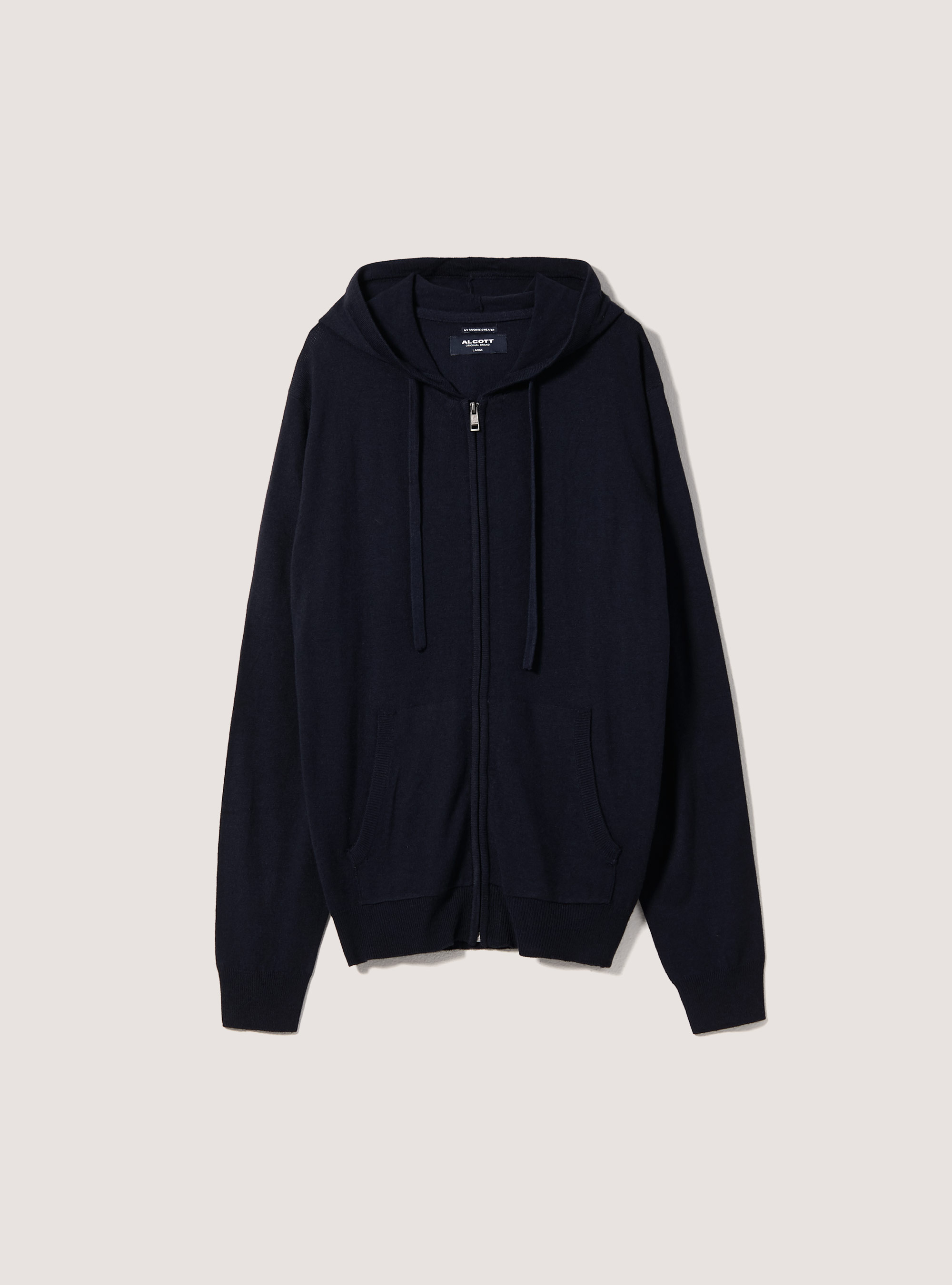 Pullover cardigan with hood, NA1 NAVY DARK