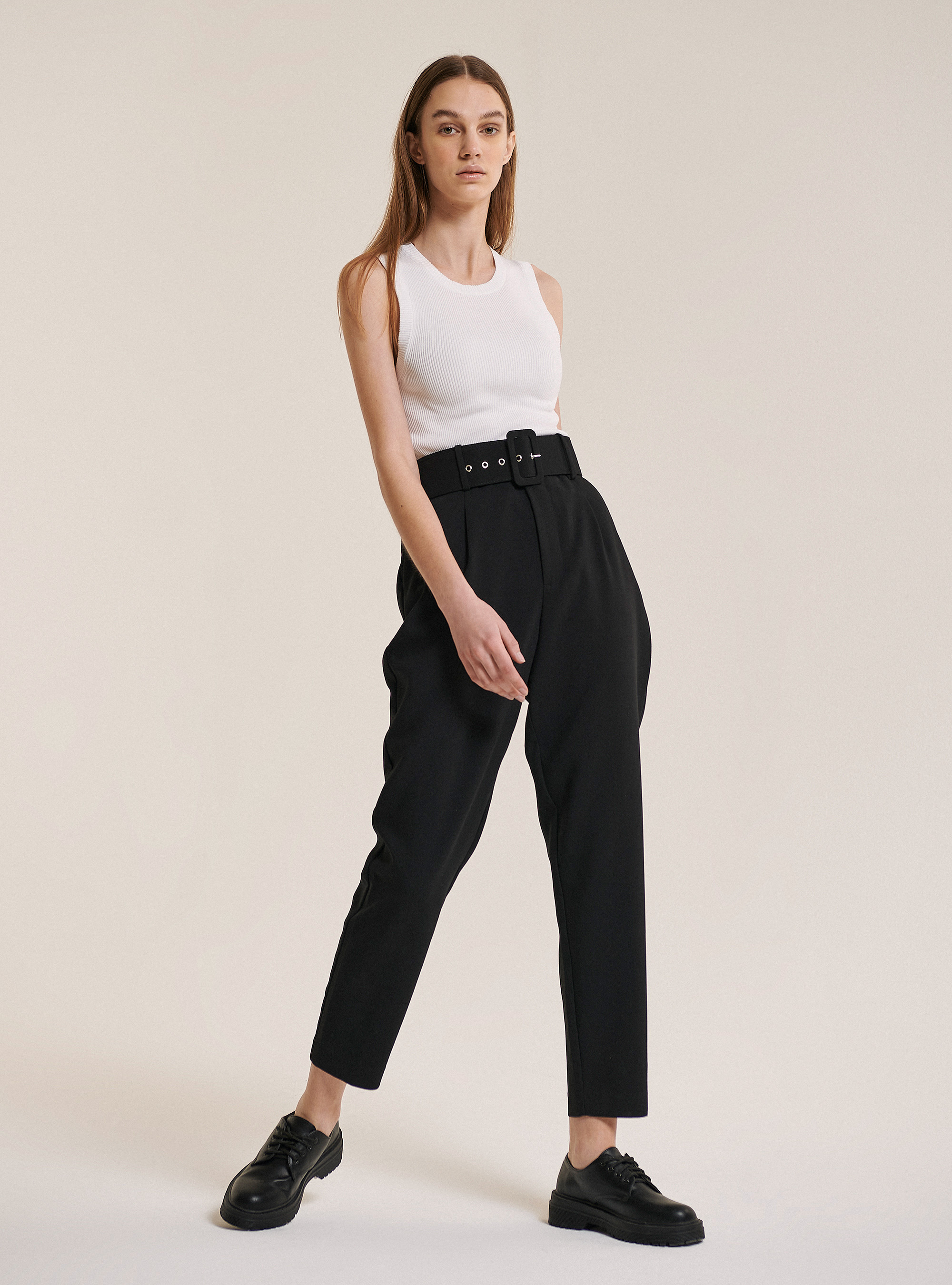 Formal trousers with pinces, BLACK
